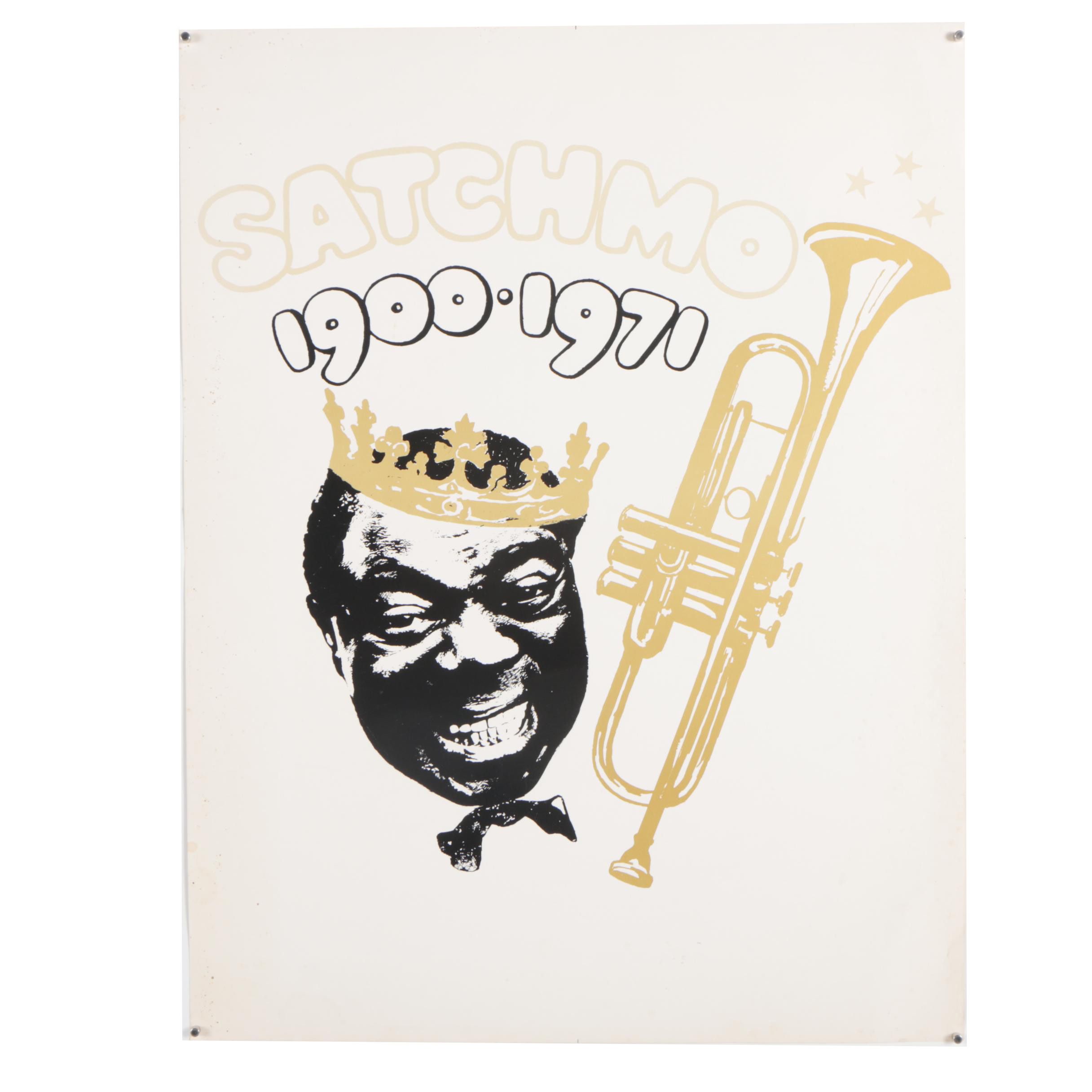 Offset Lithograph "Satchmo 1900 - 1971" Louis Armstrong Poster