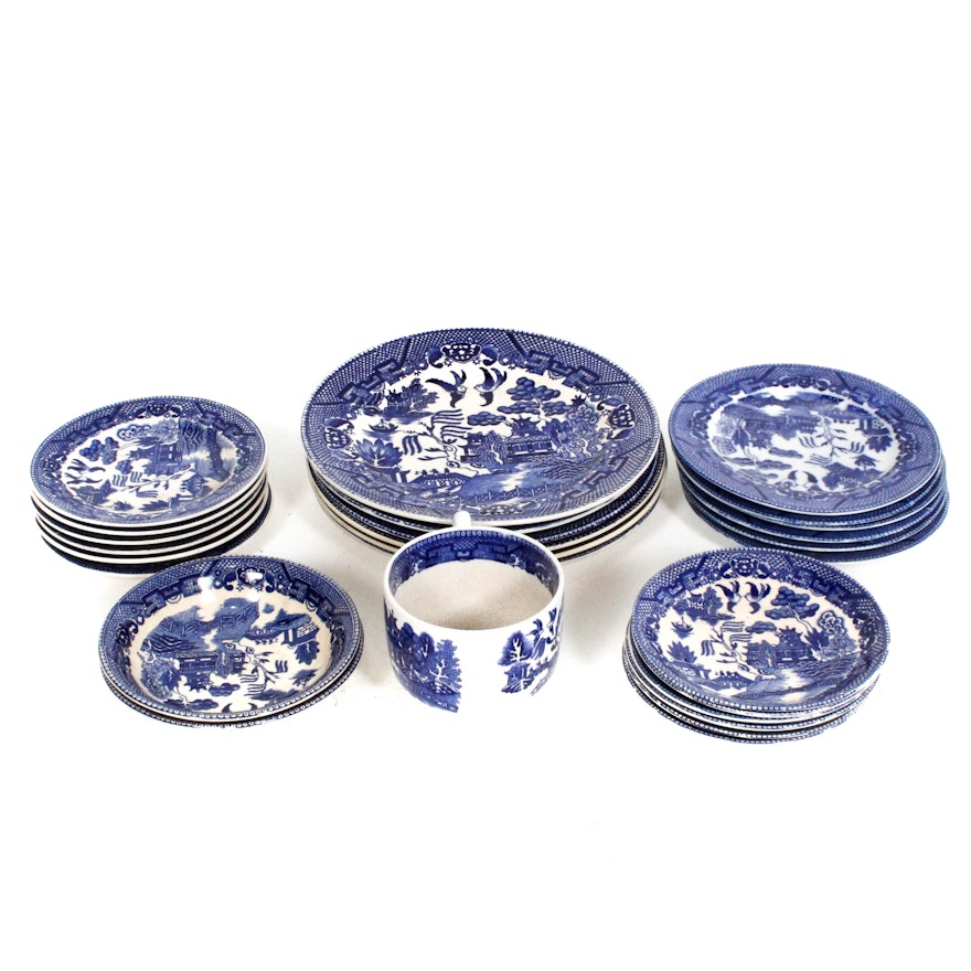 Collection of "Blue Willow" Dinnerware