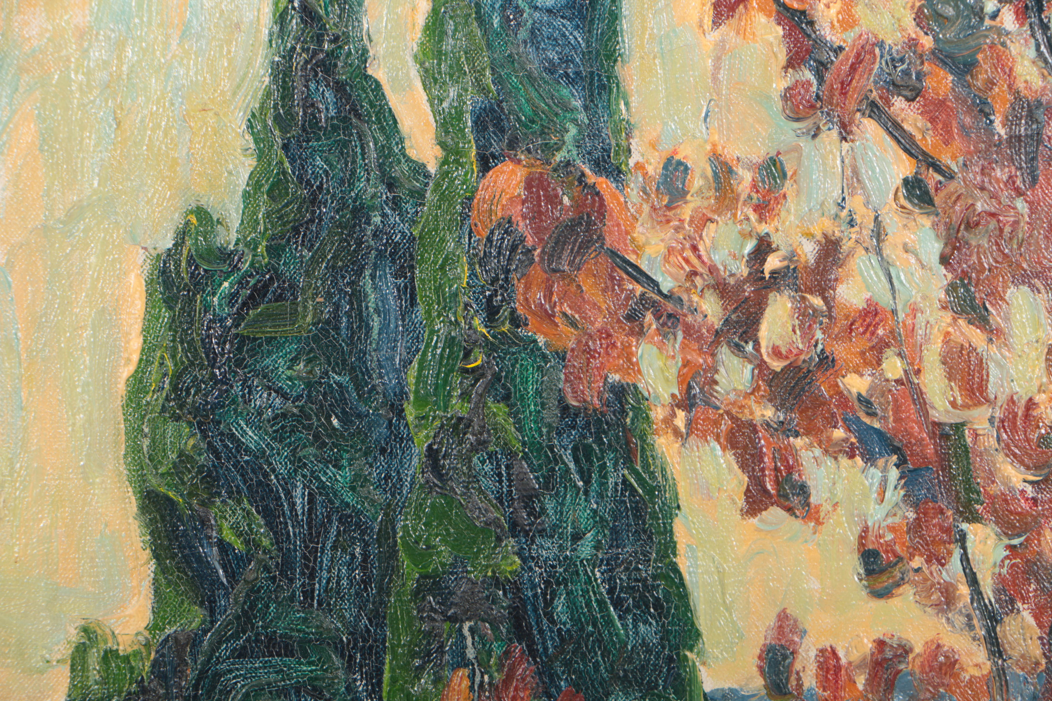 Allen Tucker Early 20th Century Autumnal Landscape Oil Painting