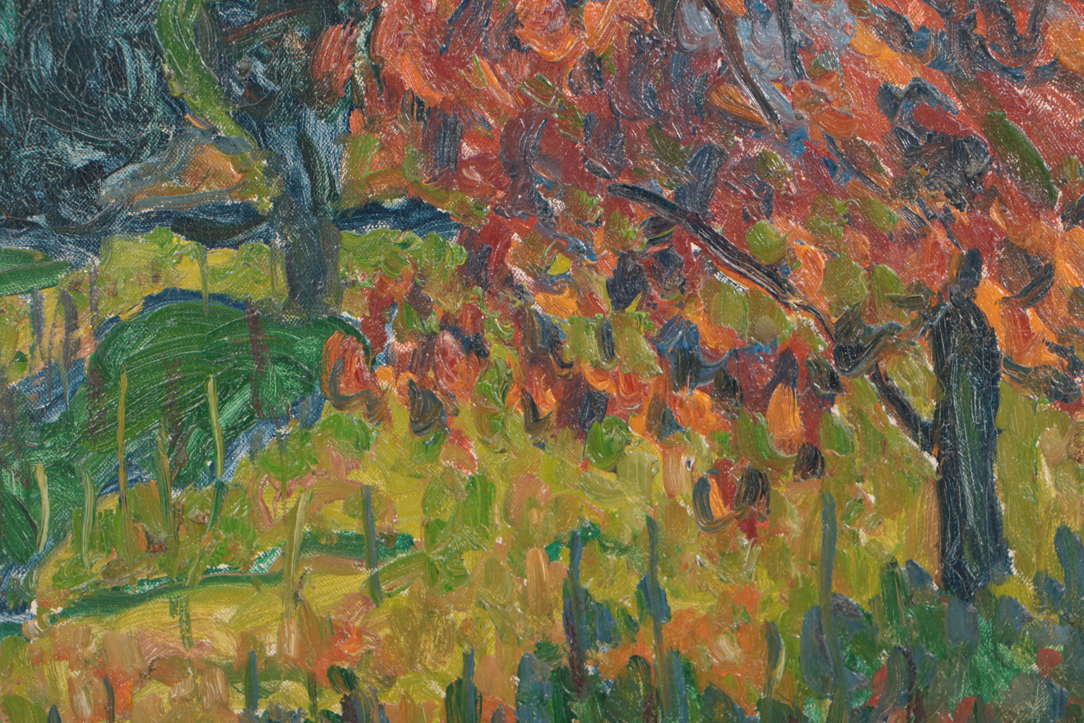 Allen Tucker Early 20th Century Autumnal Landscape Oil Painting