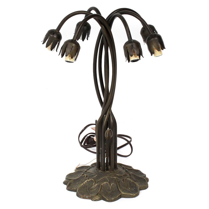 Contemporary Tiffany-Style Figural Metal Lamp Base
