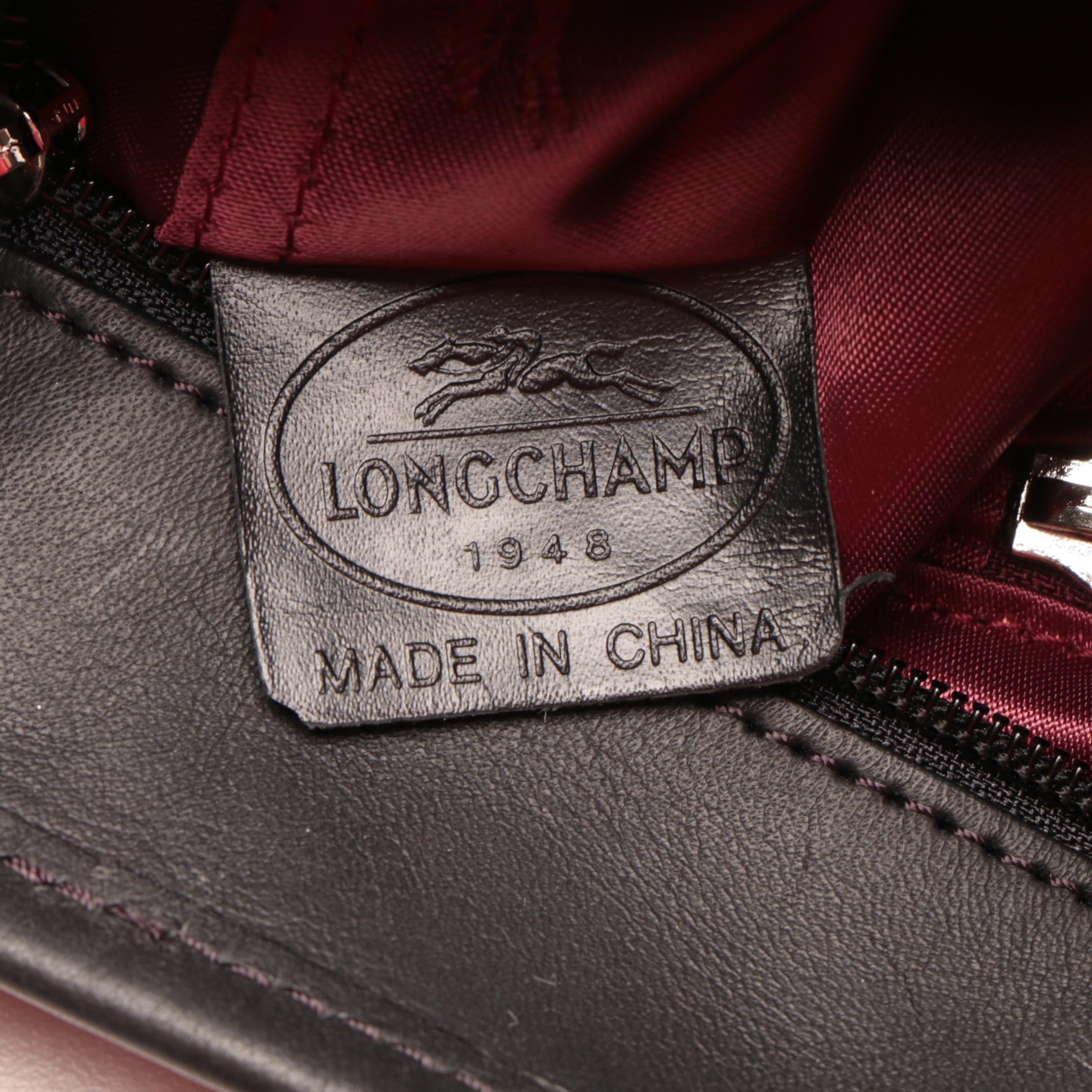 Longchamp Black Diamond Logo Canvas Tote