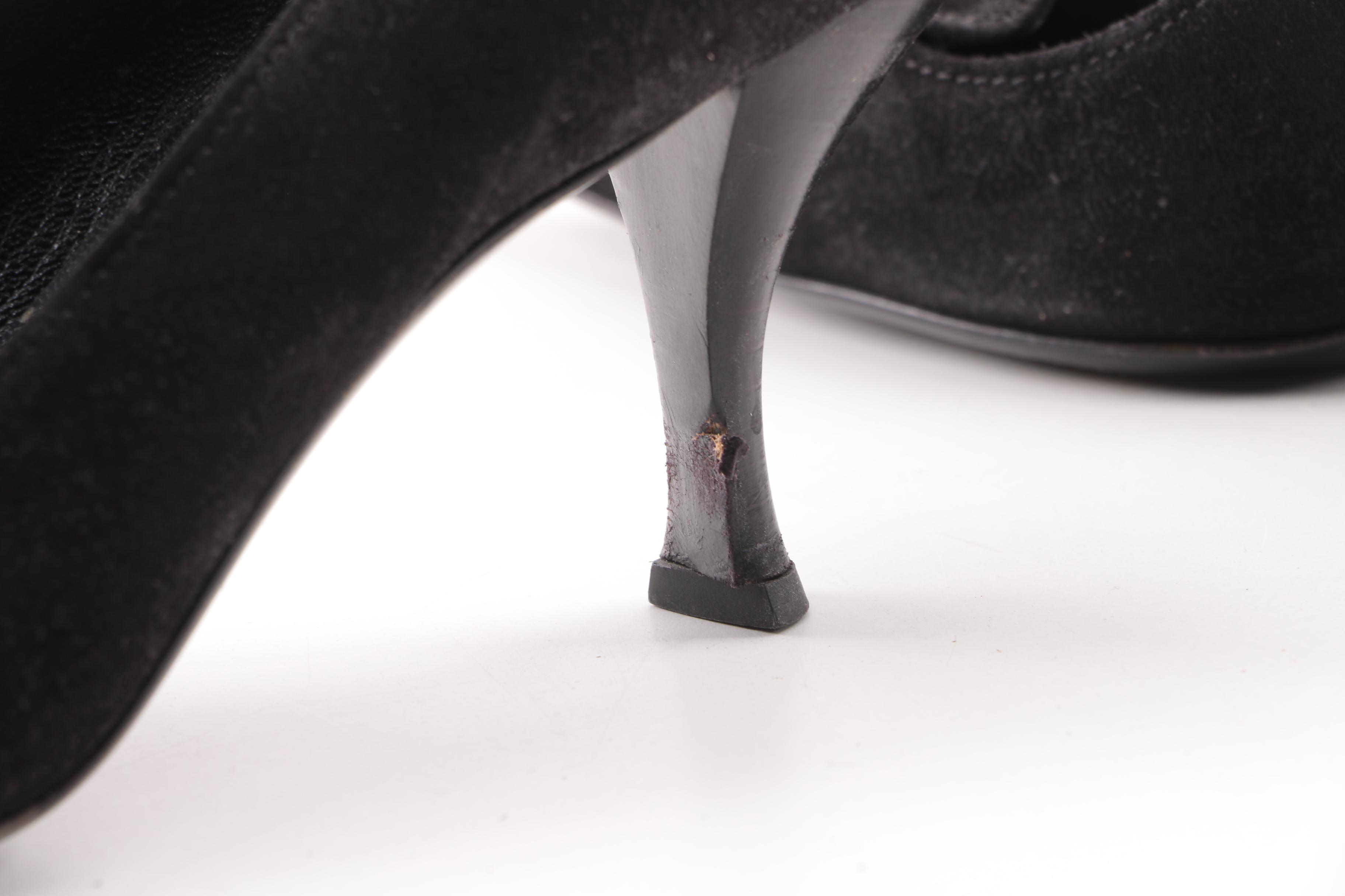 Prada and Dior Black High-Heeled Pumps