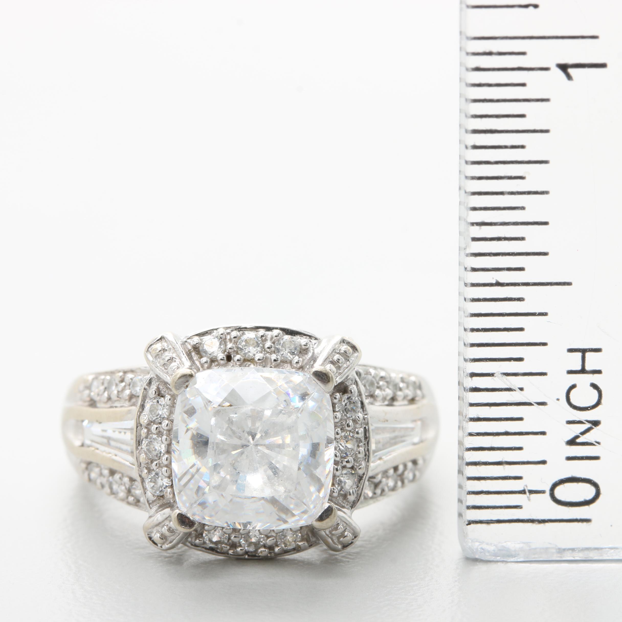 14K White Gold Cubic Zirconia Ring