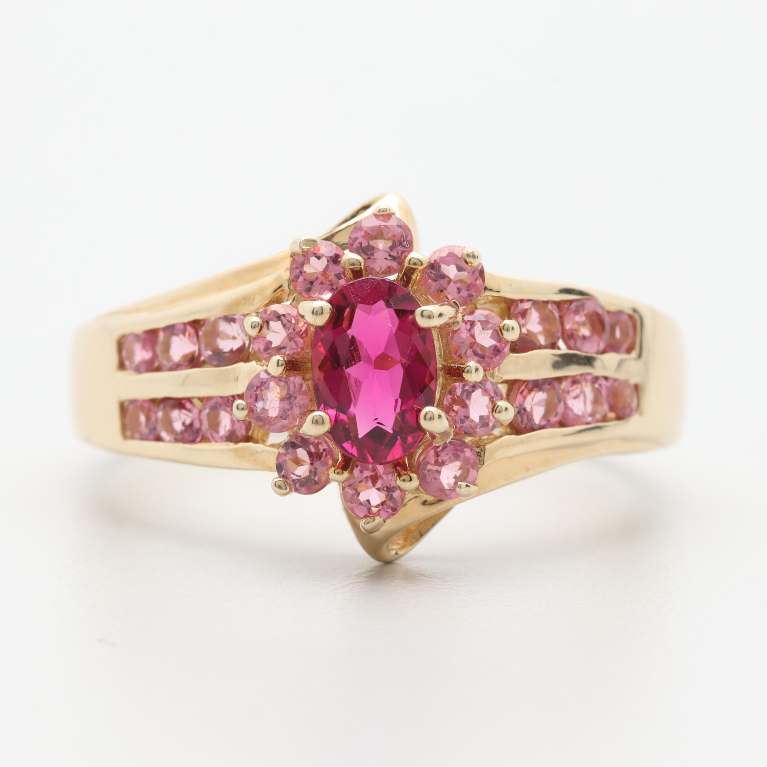 14K Yellow Gold Pink Tourmaline Ring