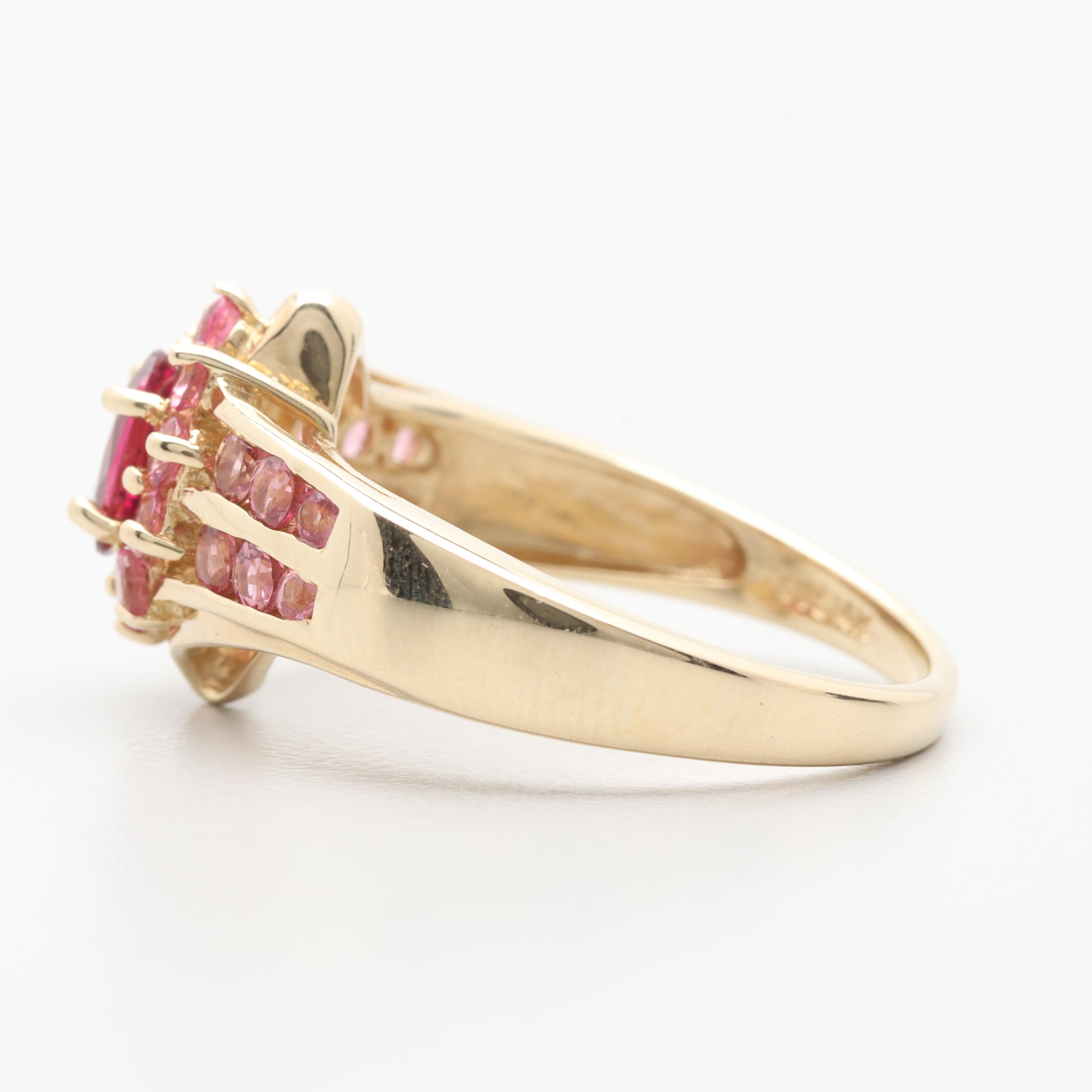 14K Yellow Gold Pink Tourmaline Ring