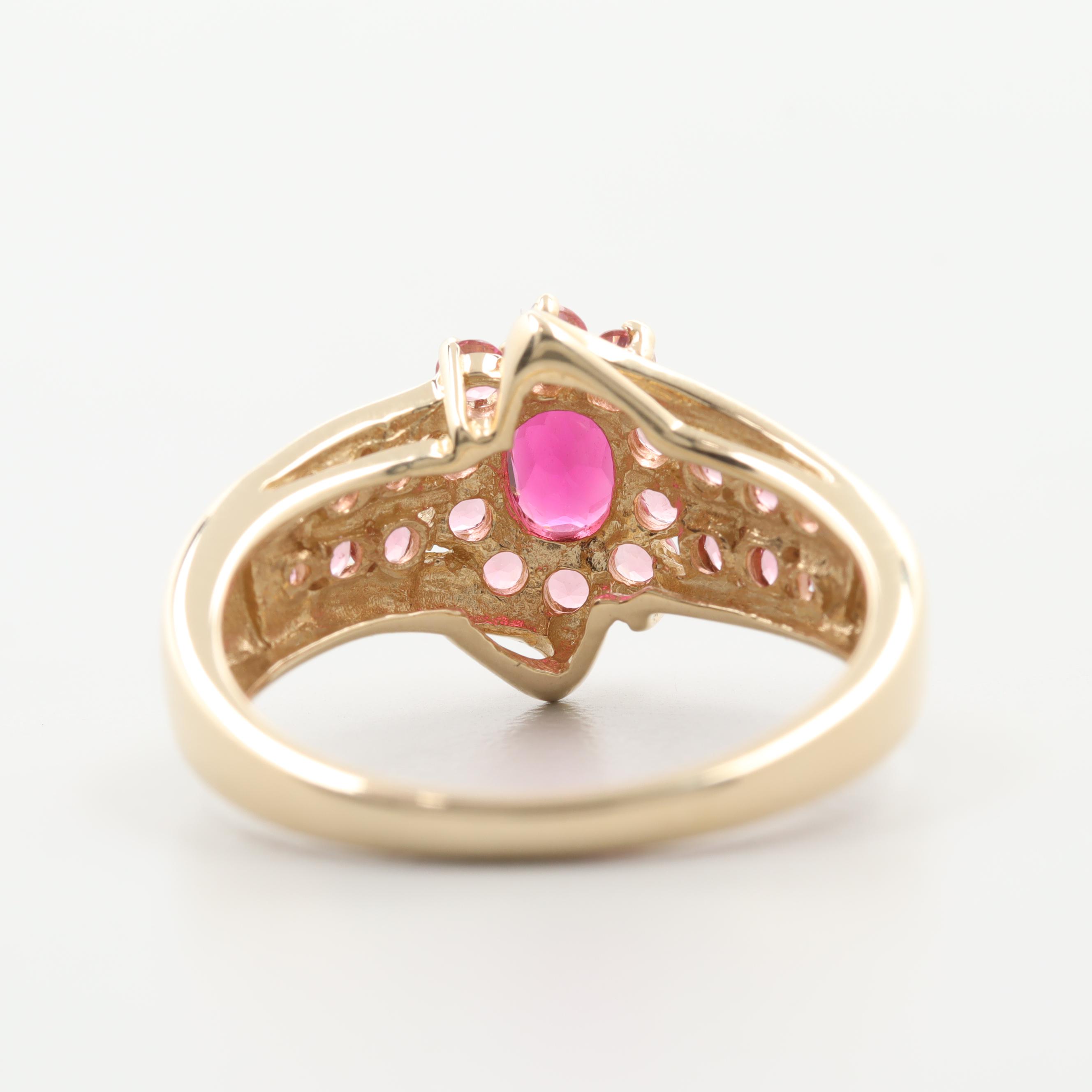 14K Yellow Gold Pink Tourmaline Ring