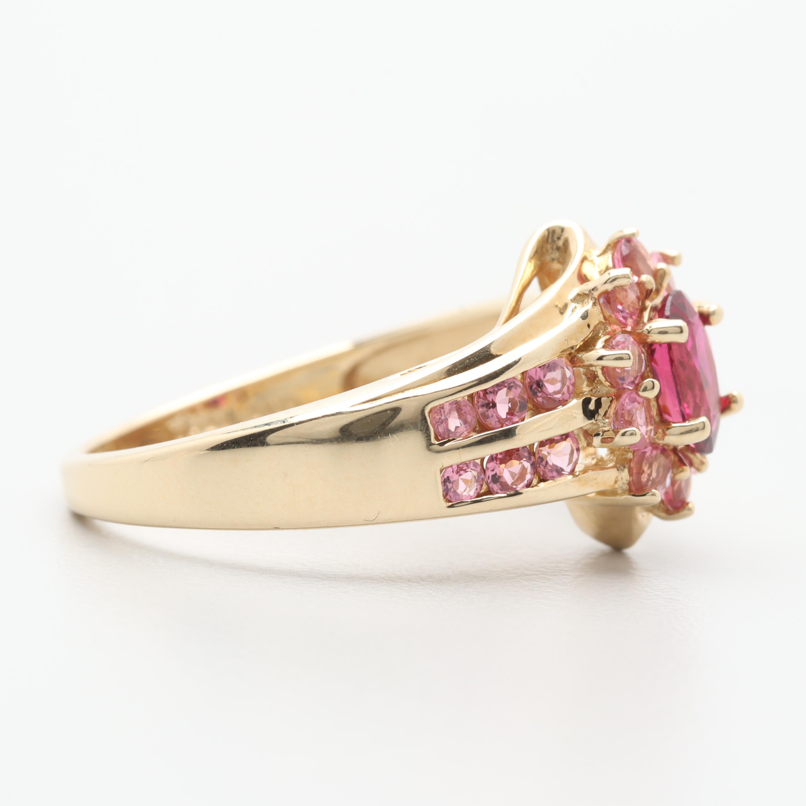 14K Yellow Gold Pink Tourmaline Ring
