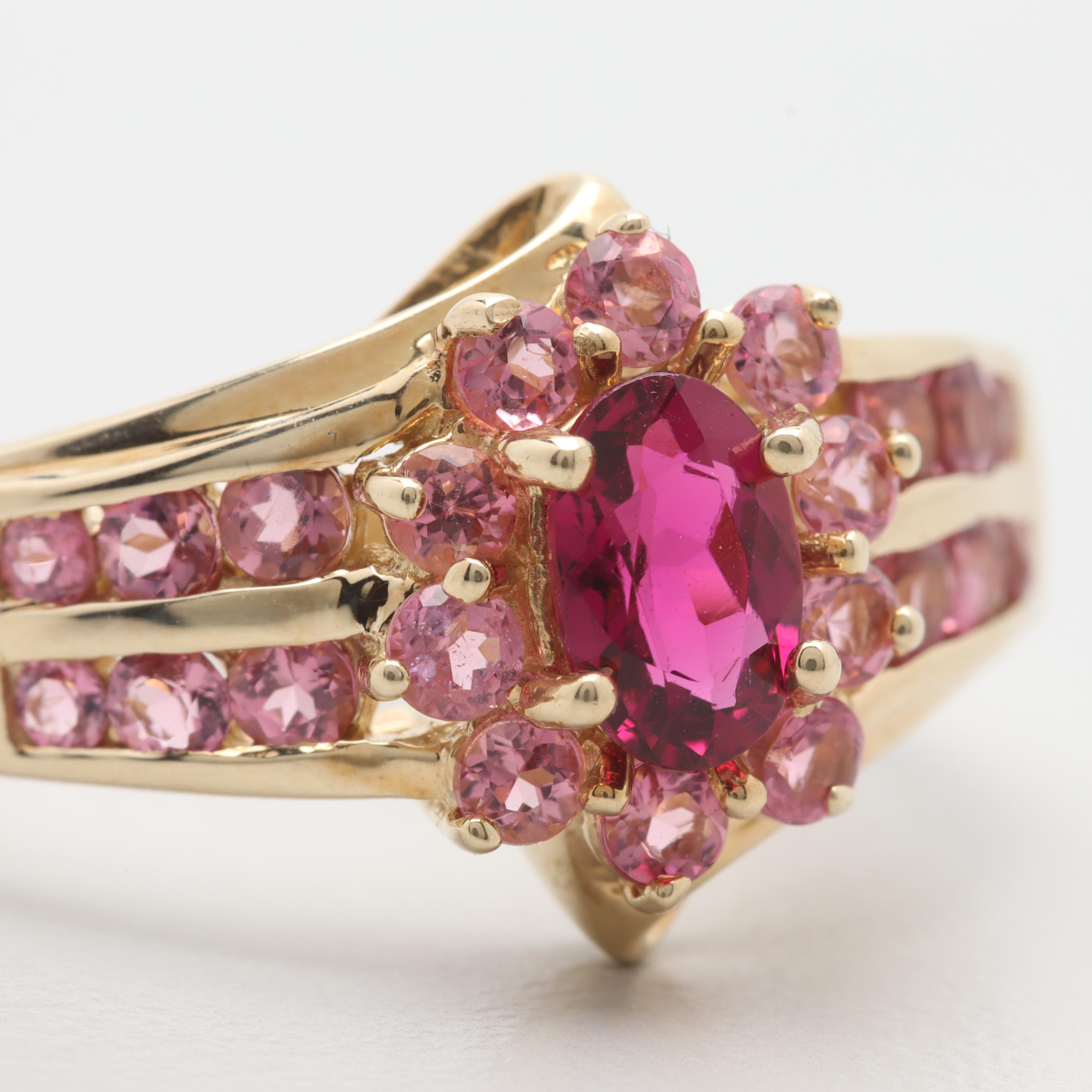 14K Yellow Gold Pink Tourmaline Ring