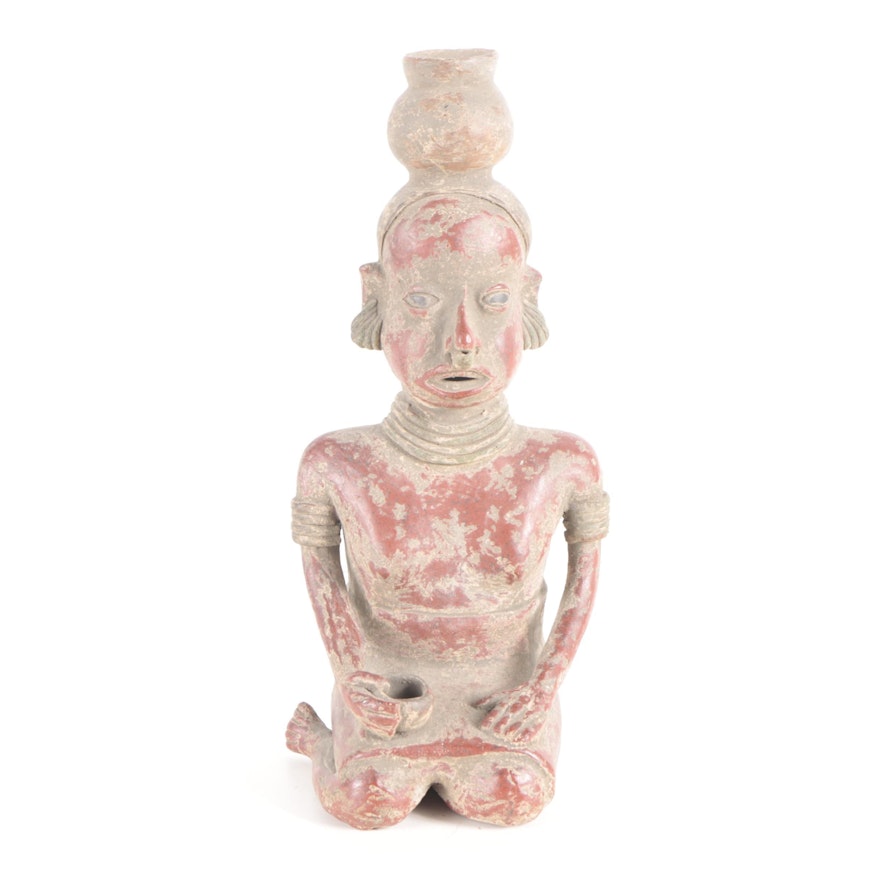 20th Century Nayarit Style Ceramic Sculpture of a Woman