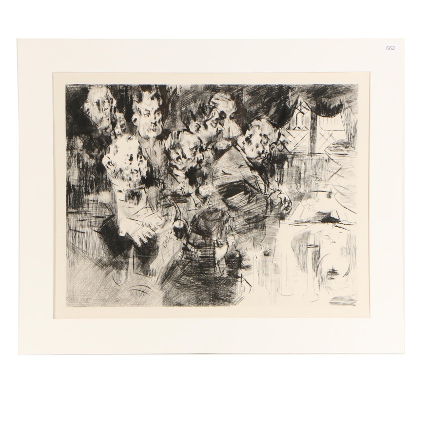 Jack Levine Limited Edition Etching "Gangster's Funeral"