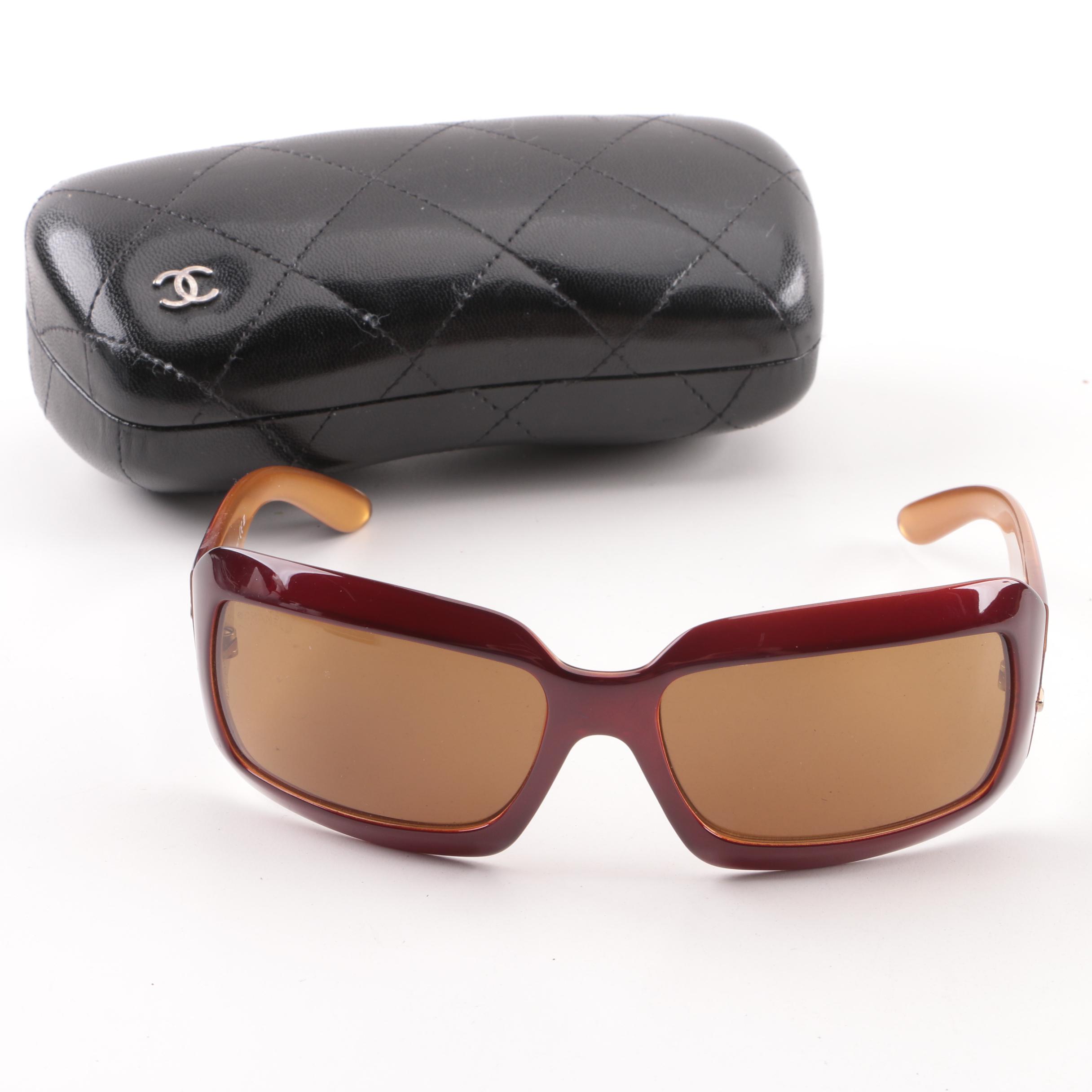Chanel 6022-Q Wrap Sunglasses with Case