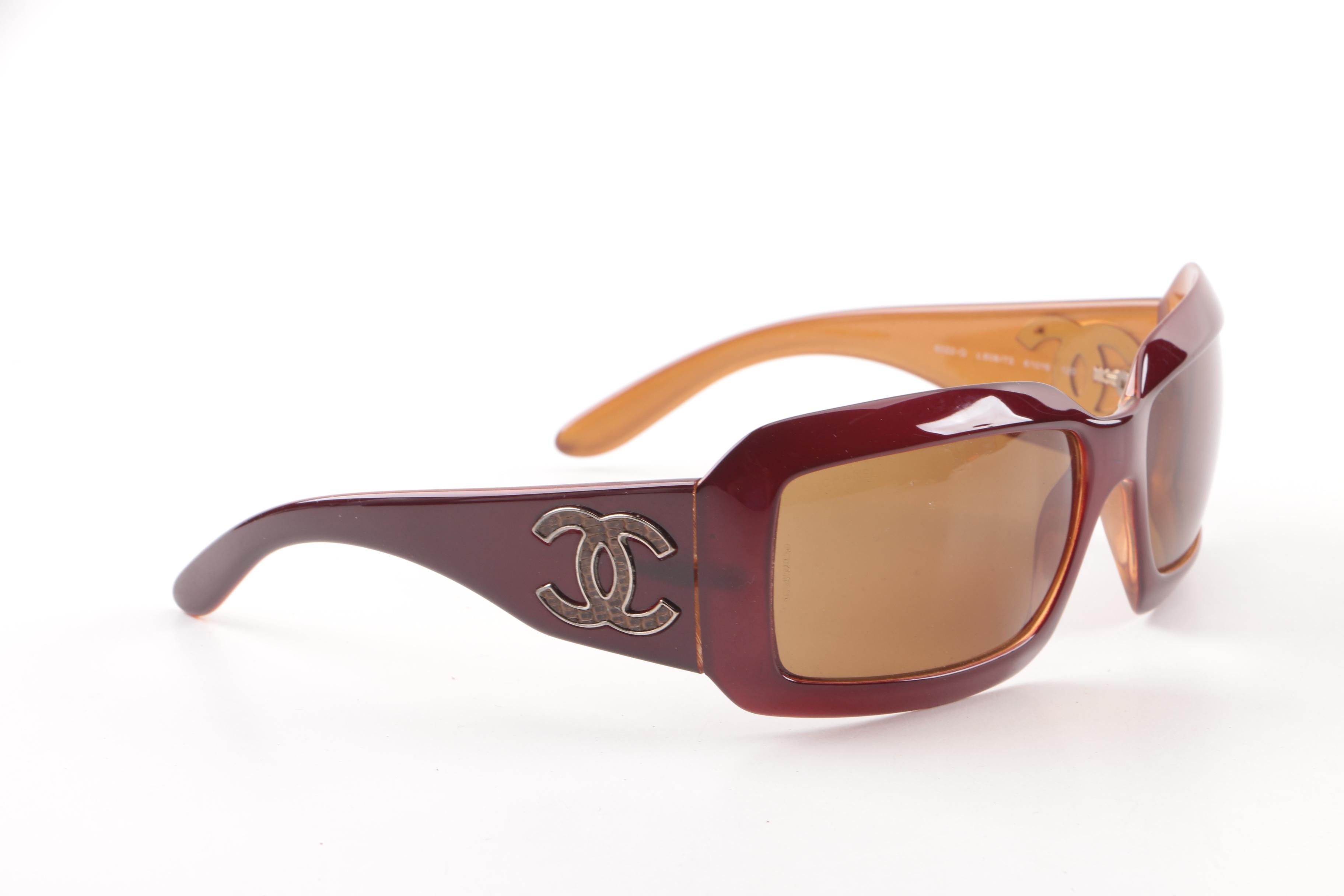 Chanel 6022-Q Wrap Sunglasses with Case