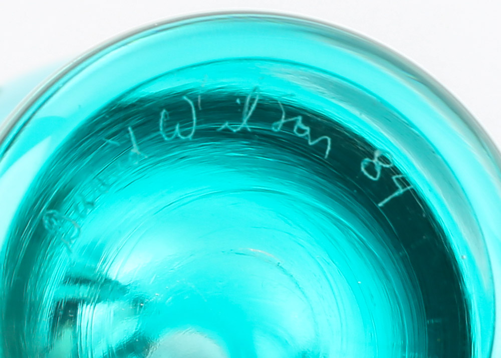 Signed David Wilson Art Glass Bud Vase
