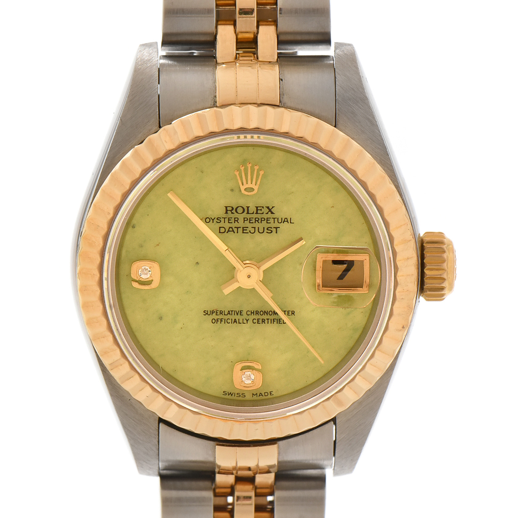 Rolex Datejust Aventurine Dial with Diamonds 18K Yellow Gold Steel Watch
