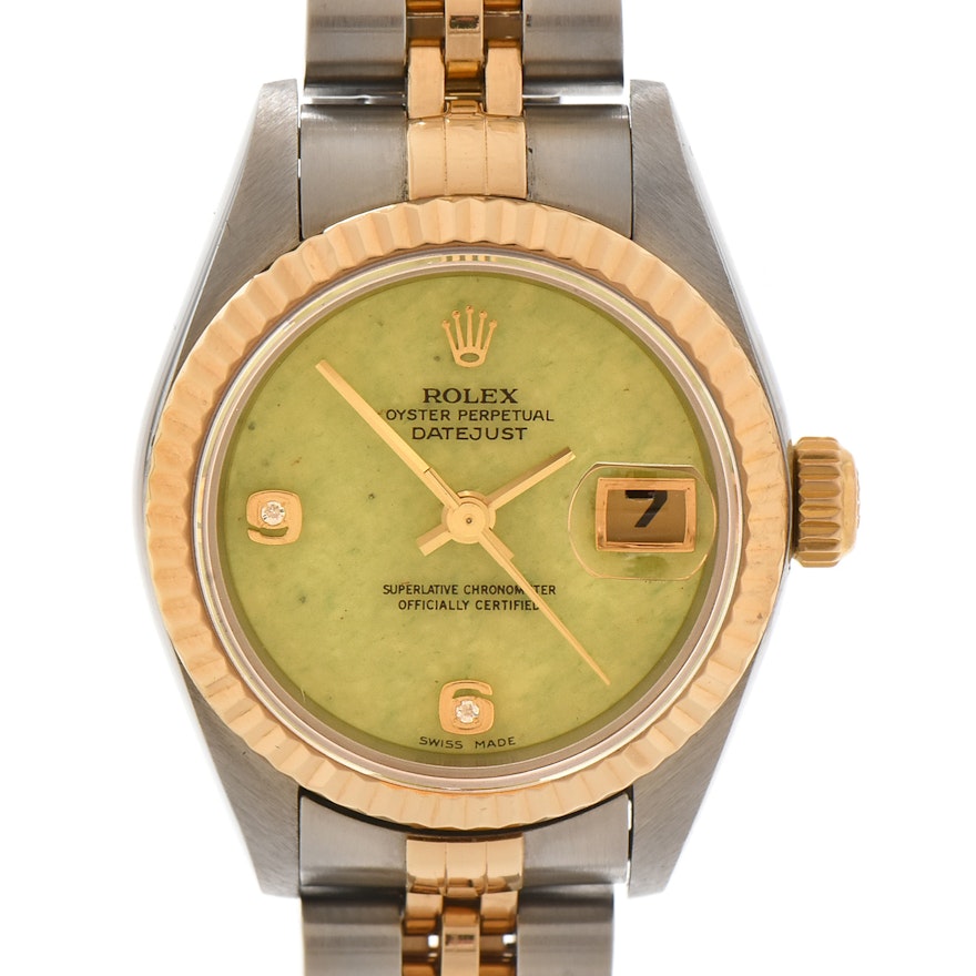 Rolex Datejust Aventurine Dial with Diamonds 18K Yellow Gold Steel Wristwatch