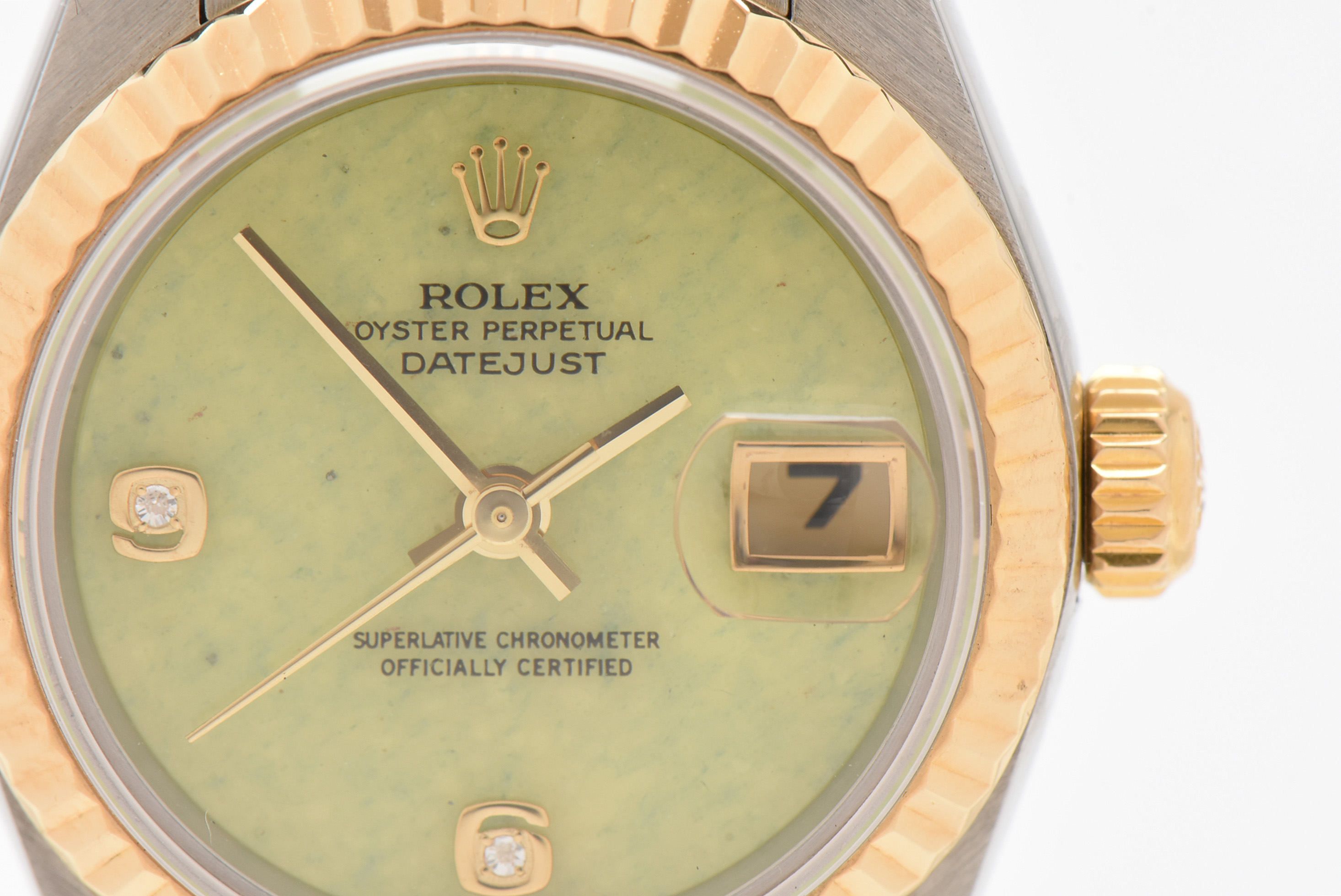 Rolex Datejust Aventurine Dial with Diamonds 18K Yellow Gold Steel Watch