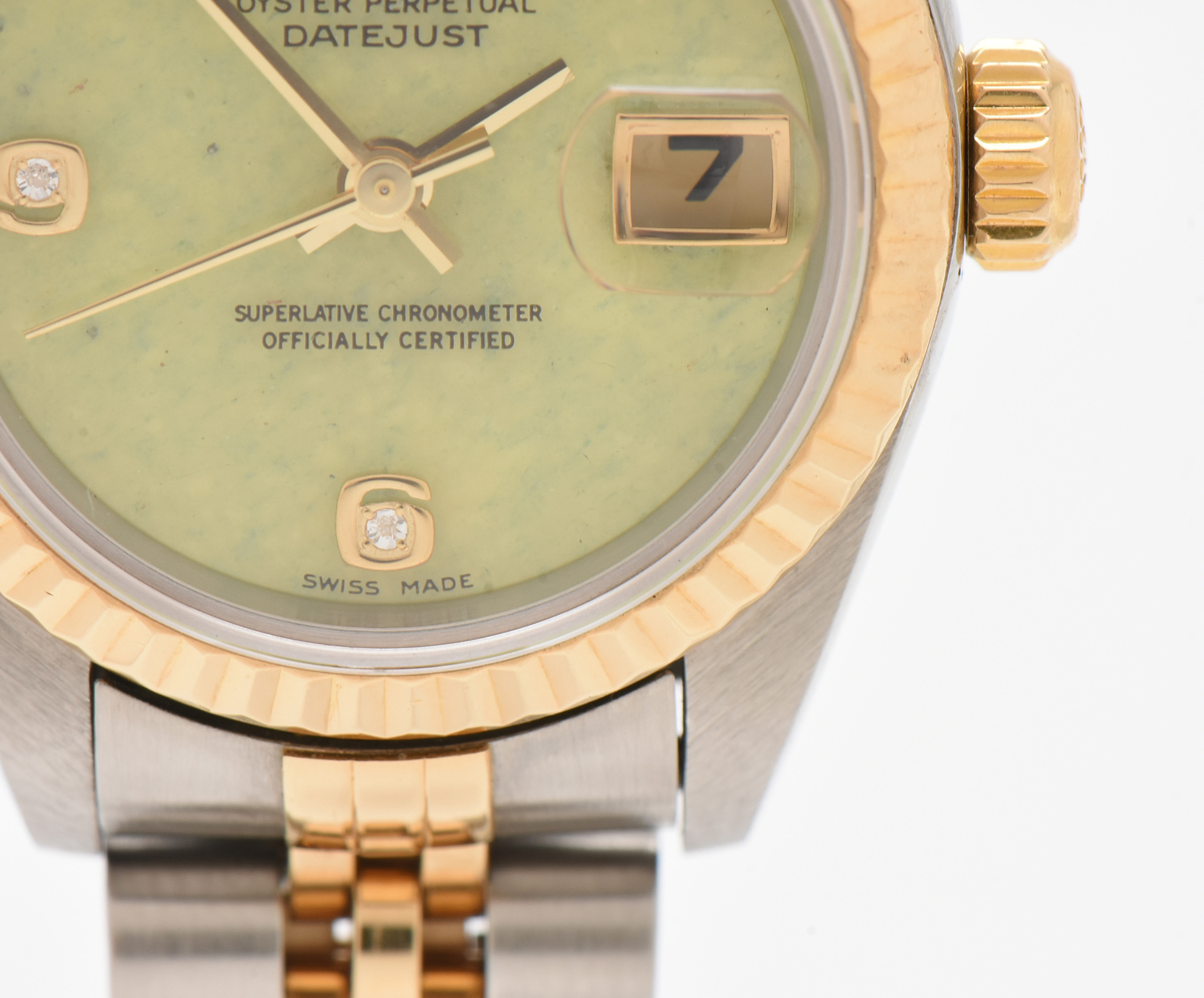 Rolex Datejust Aventurine Dial with Diamonds 18K Yellow Gold Steel Watch