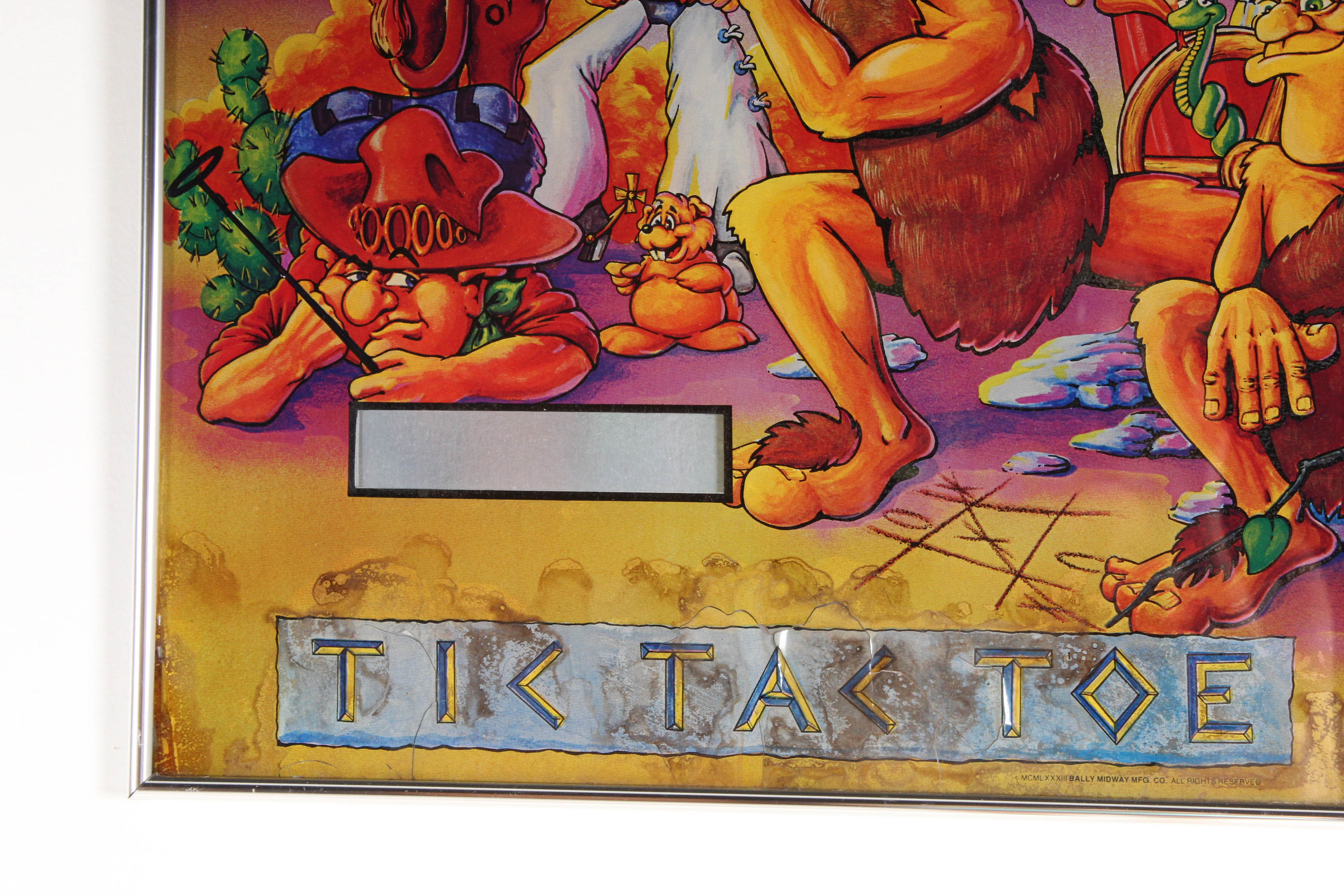 Vintage "X's & O's Tic Tac Toe" Pinball Machine Scoreboard Cover