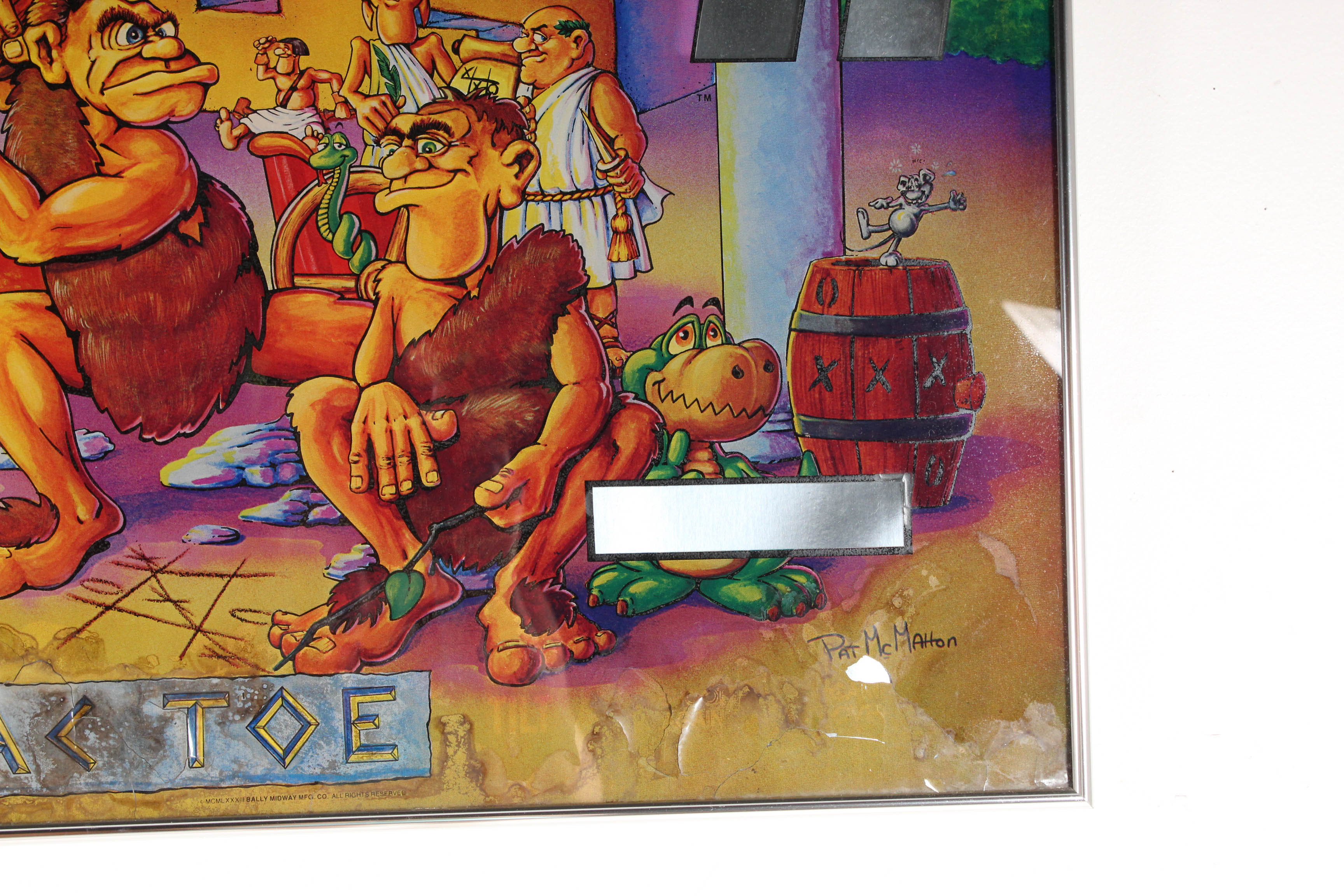 Vintage "X's & O's Tic Tac Toe" Pinball Machine Scoreboard Cover