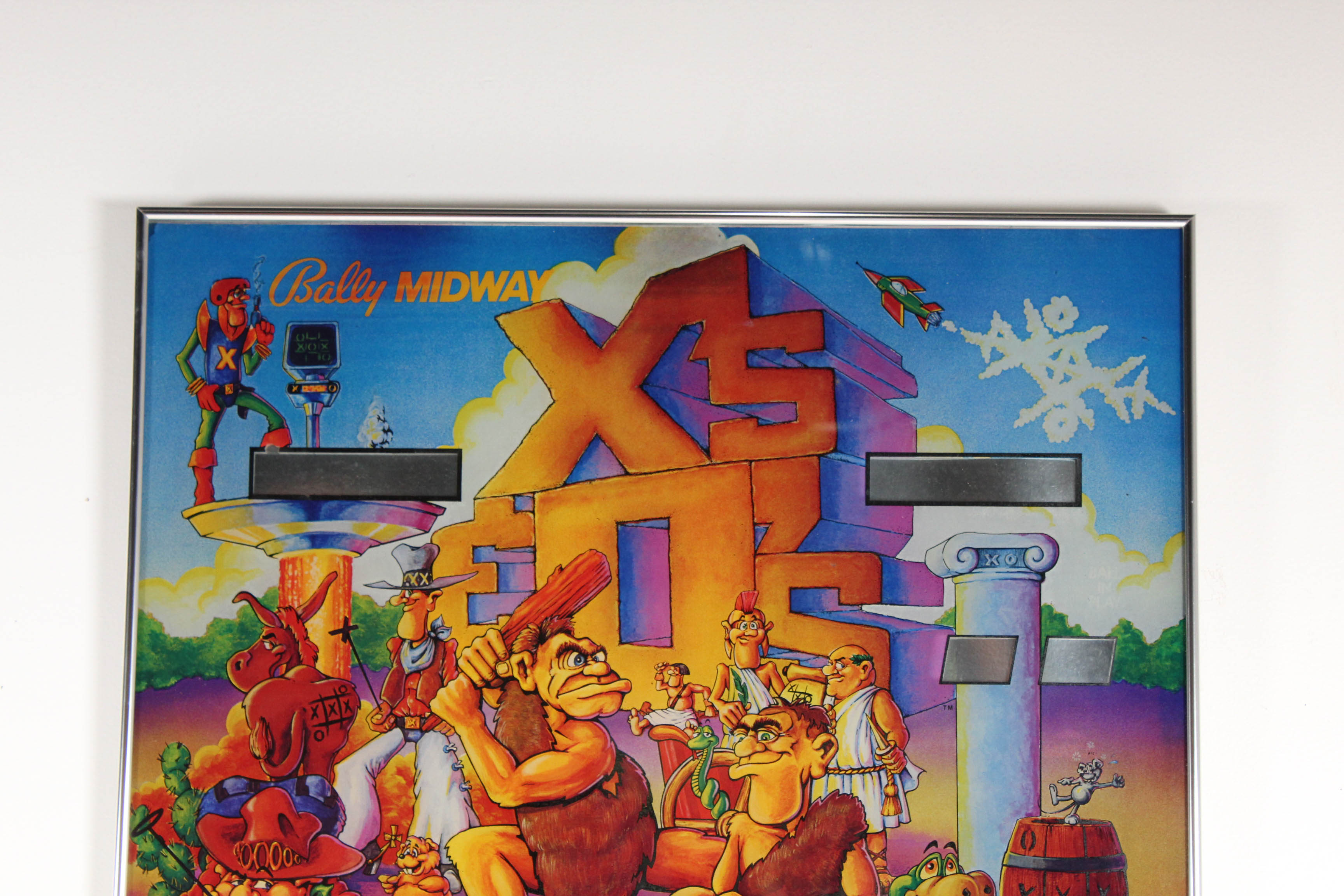 Vintage "X's & O's Tic Tac Toe" Pinball Machine Scoreboard Cover