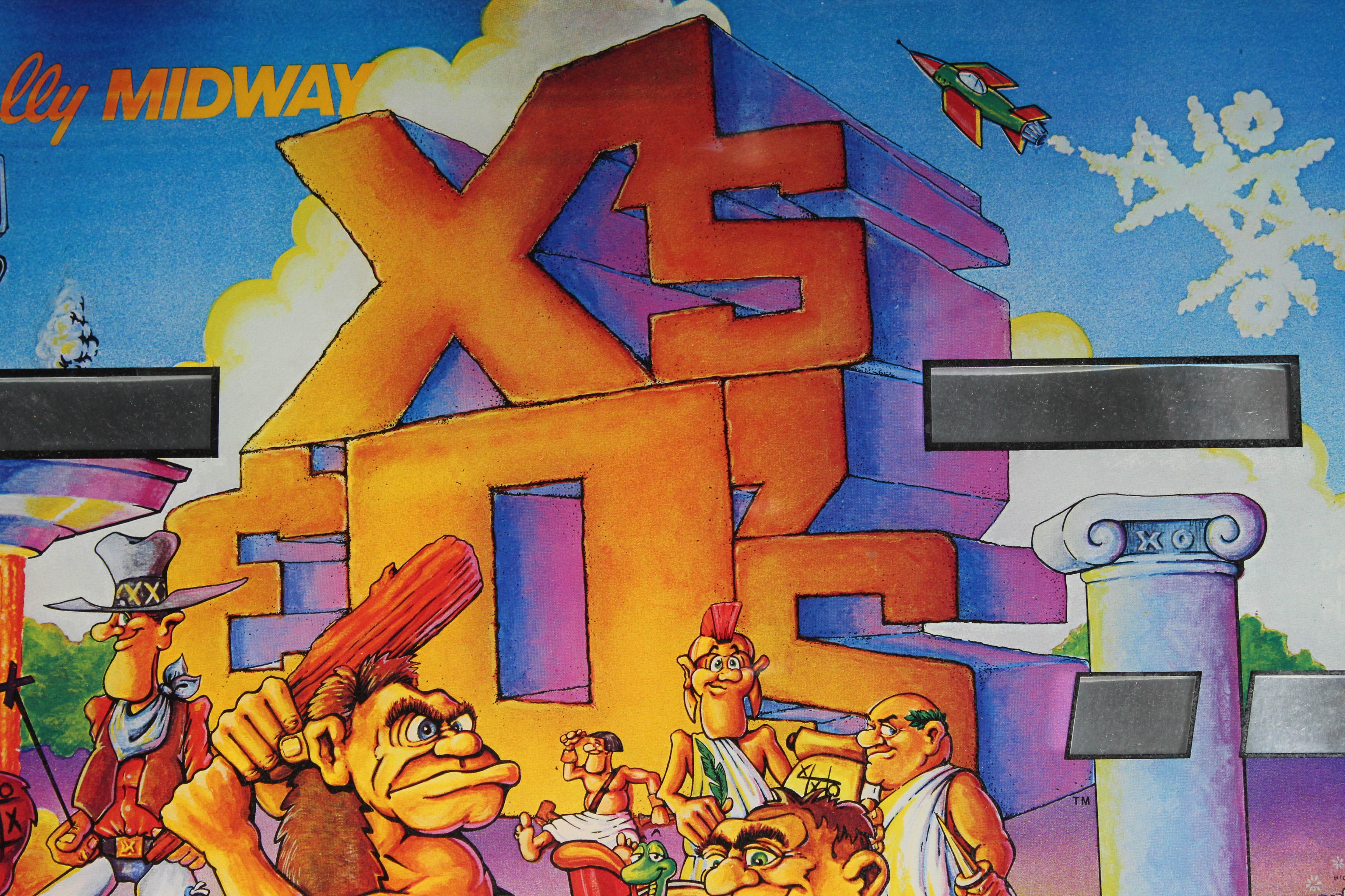 Vintage "X's & O's Tic Tac Toe" Pinball Machine Scoreboard Cover