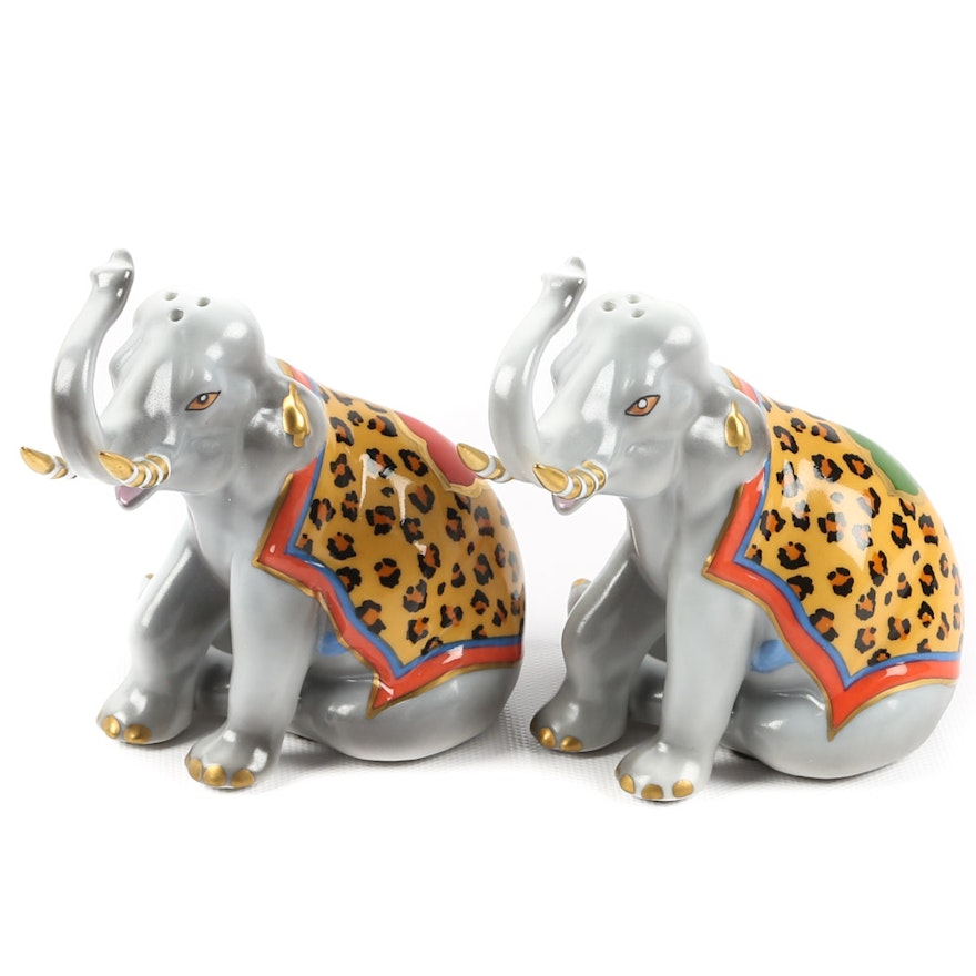 Lynn Chase "Tiger Raj" Salt and Pepper Set for Hollóháza Hungary