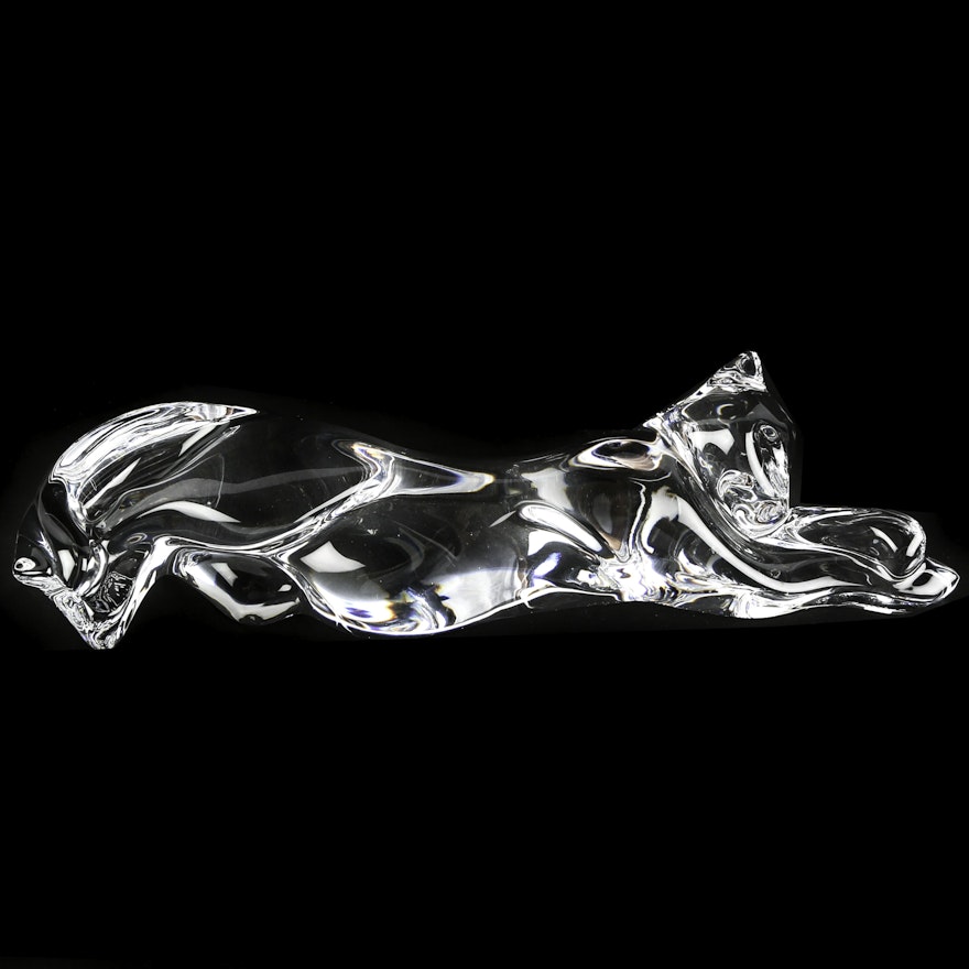 Baccarat Crystal Cat Sculpture