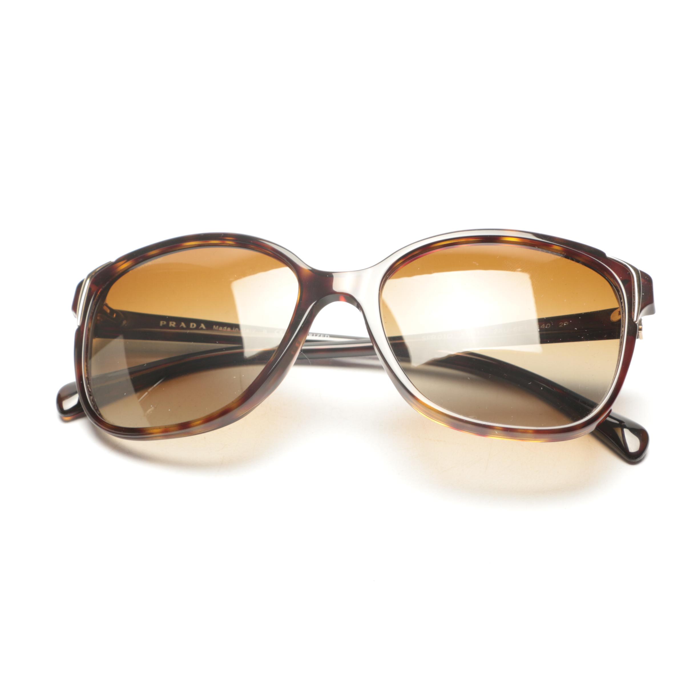Prada Tortoiseshell Style Polarized Sunglasses