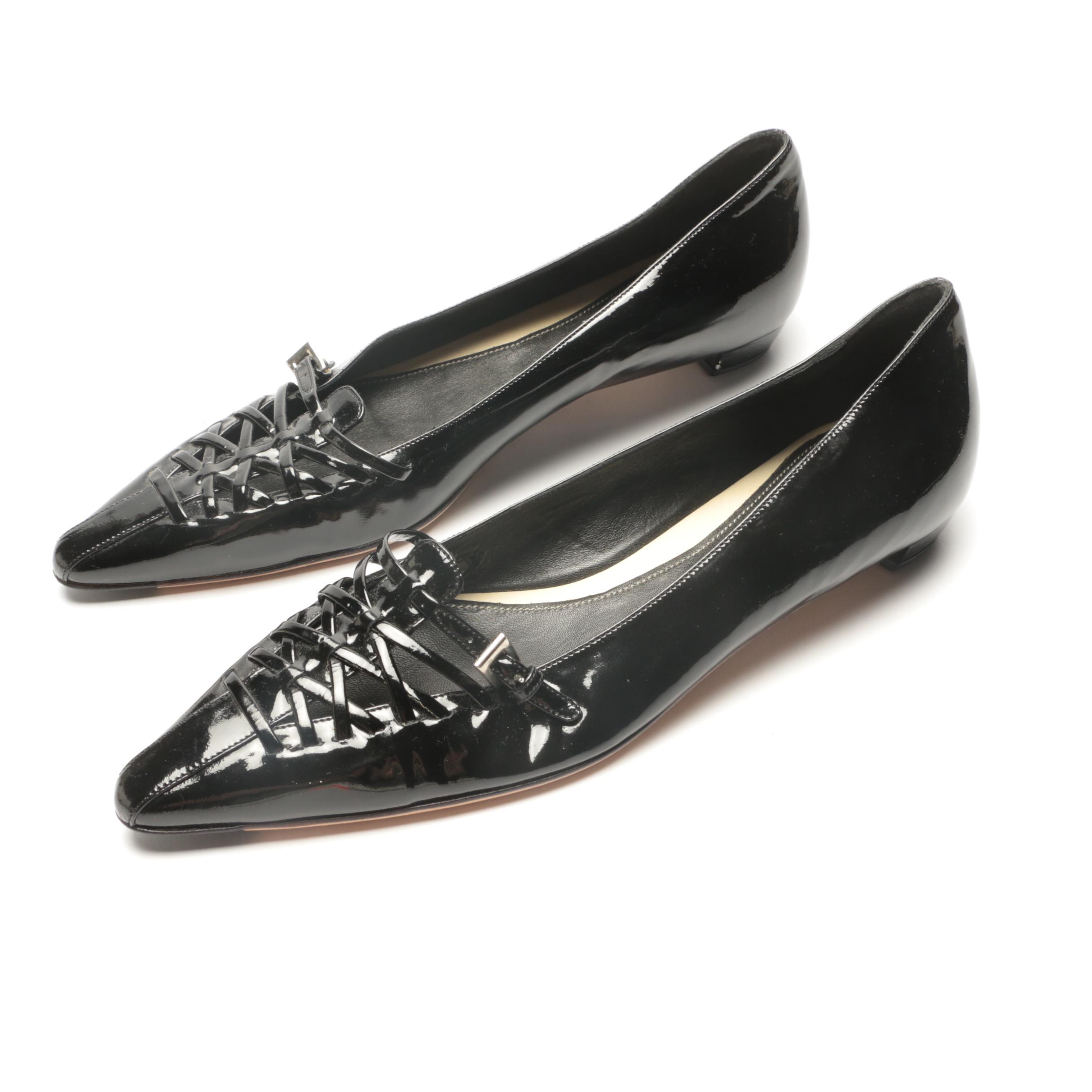 Prada Black Patent Leather Flats