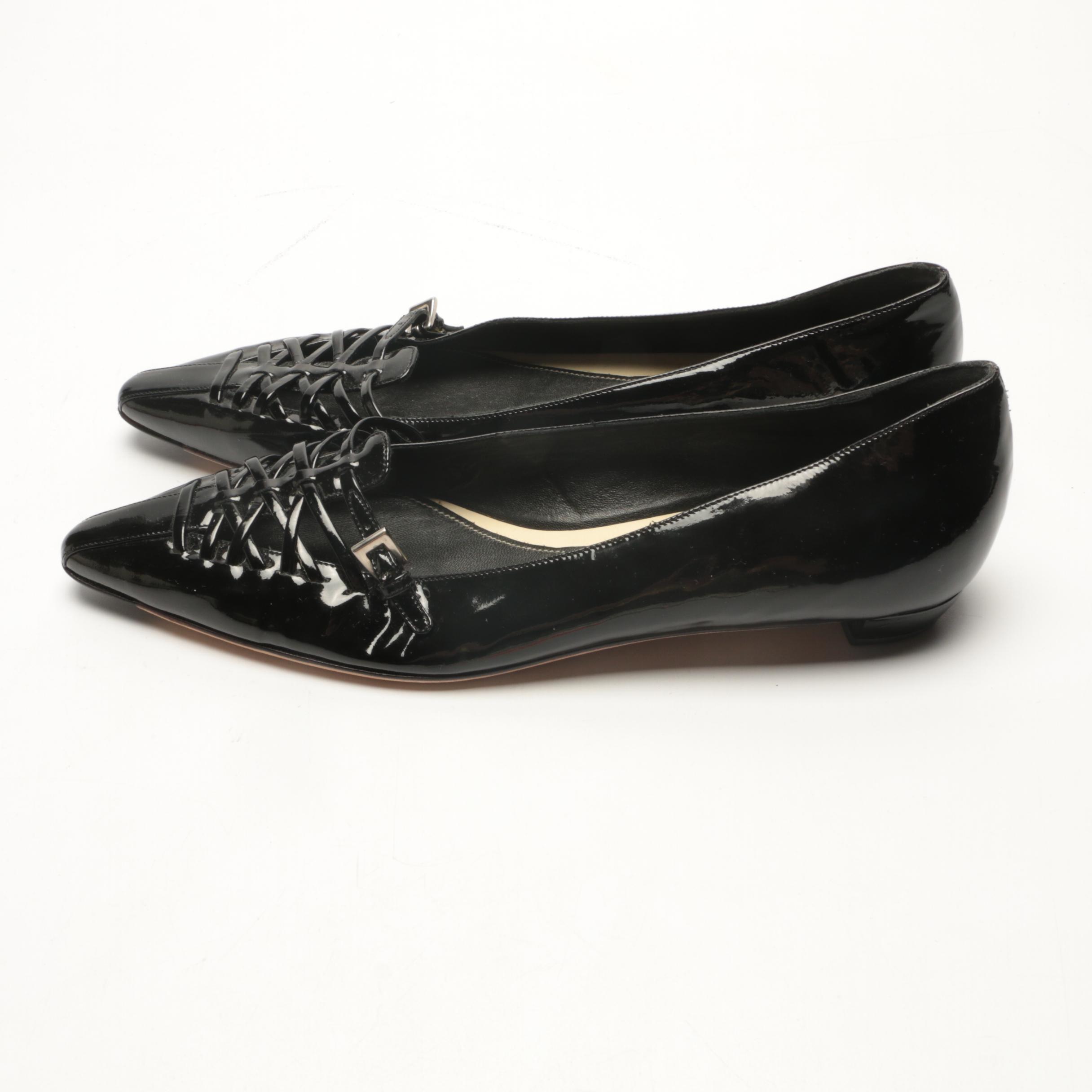 Prada Black Patent Leather Flats