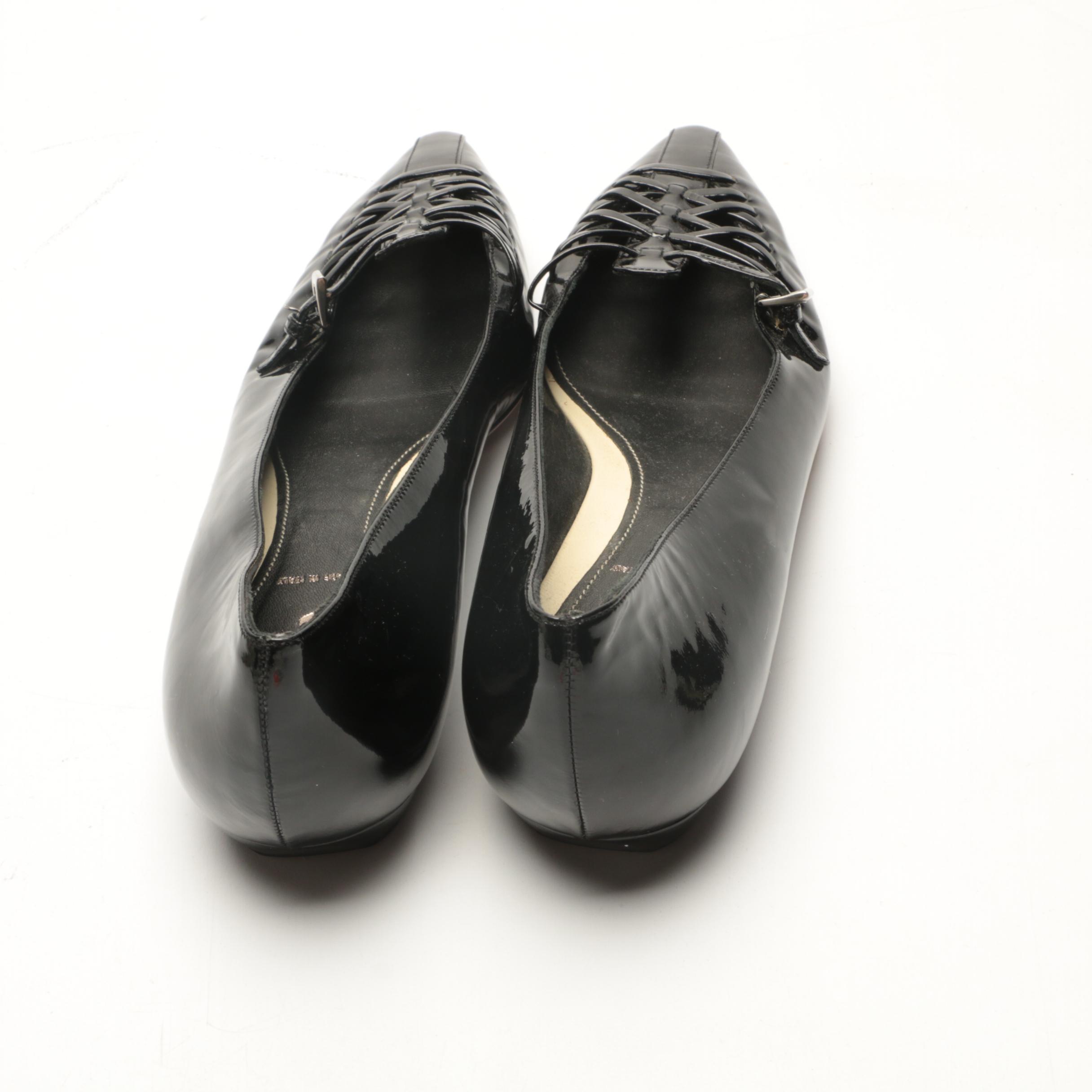 Prada Black Patent Leather Flats