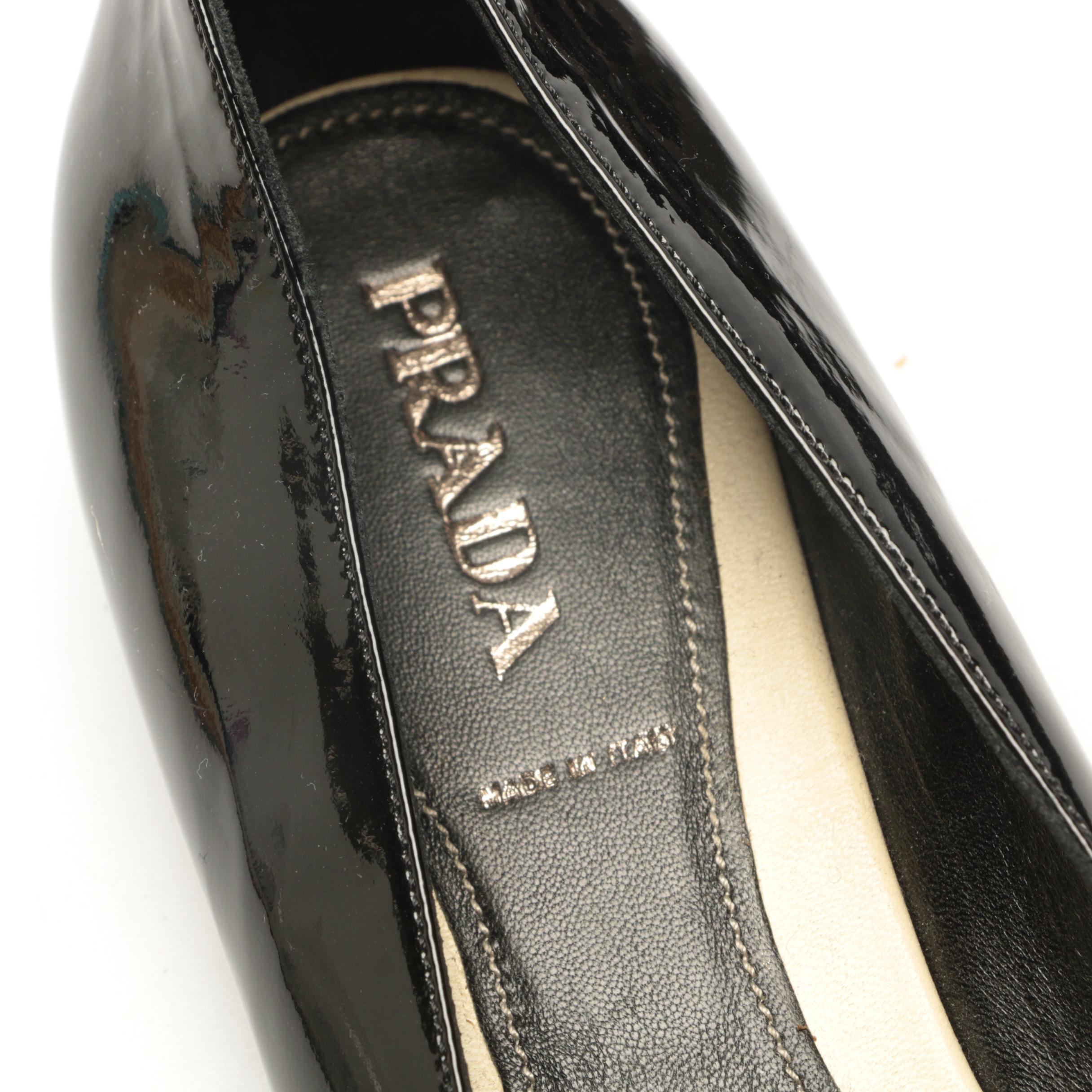 Prada Black Patent Leather Flats