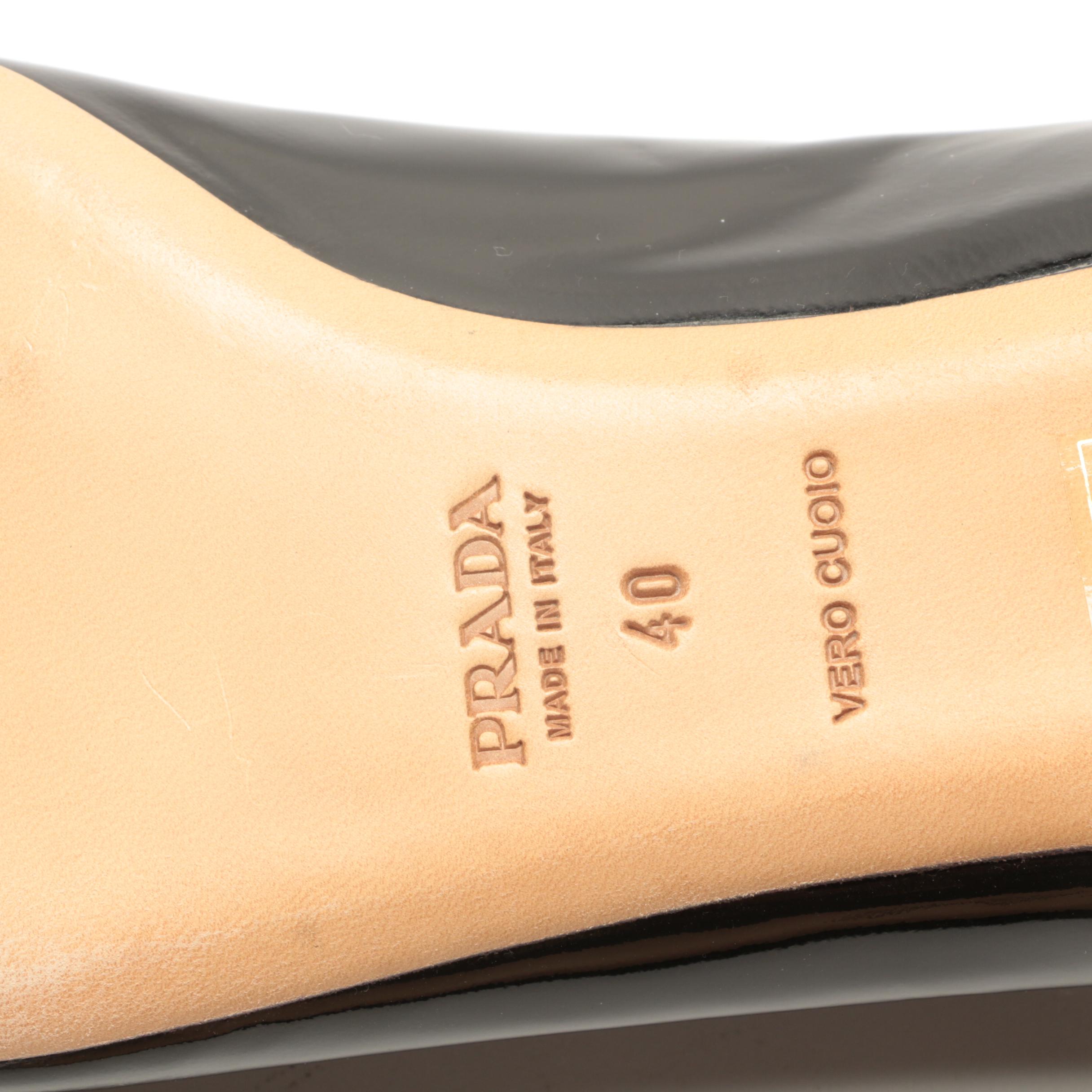 Prada Black Patent Leather Flats