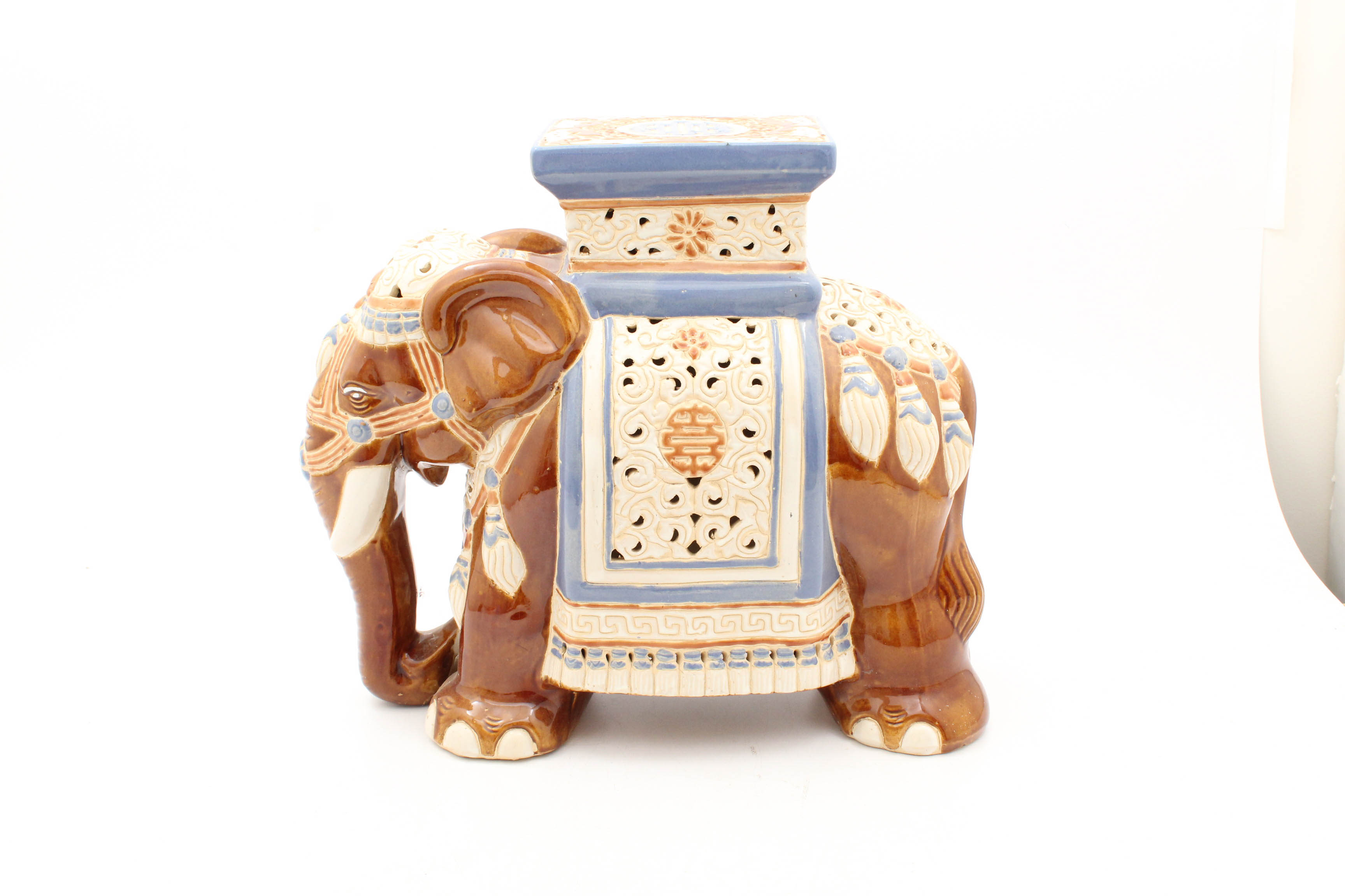 Ceramic Elephant Decorative Garden Stool