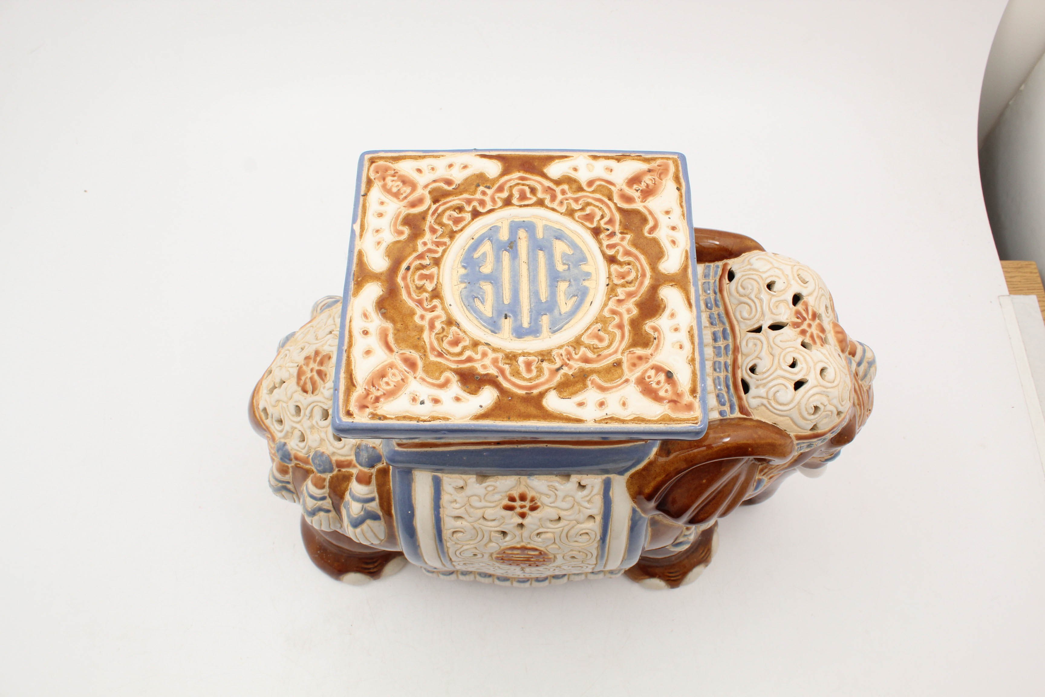 Ceramic Elephant Decorative Garden Stool