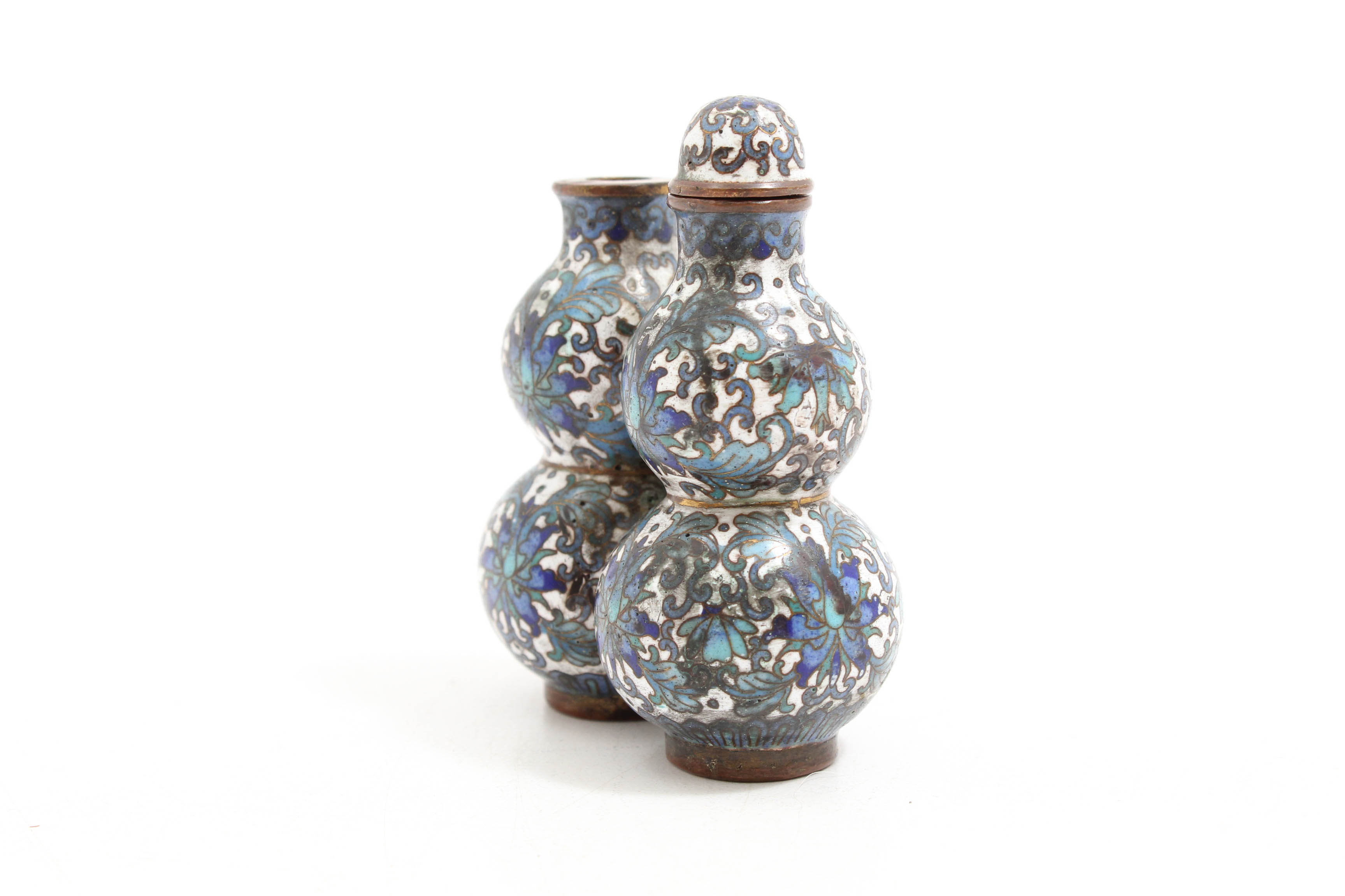 Chinese Cloisonné Gourd-Shaped Double Snuff Bottle