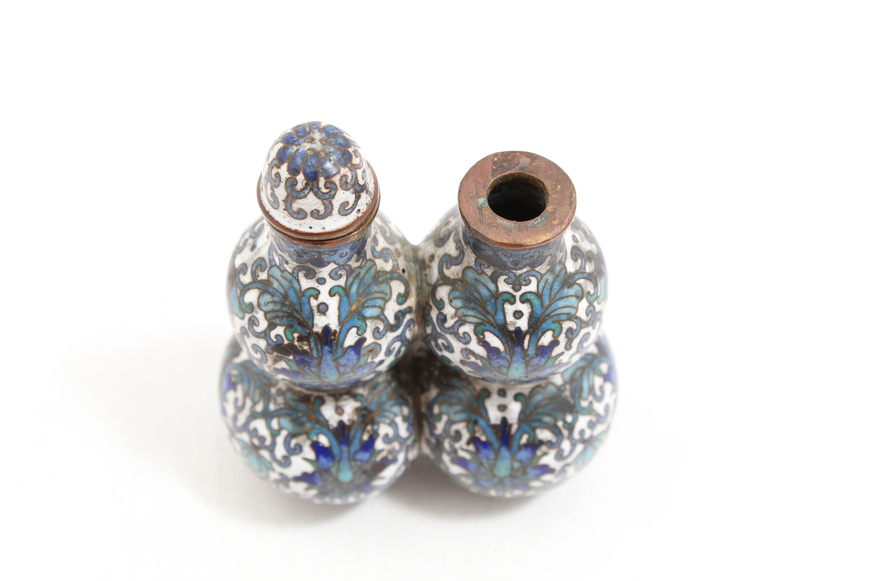 Chinese Cloisonné Gourd-Shaped Double Snuff Bottle