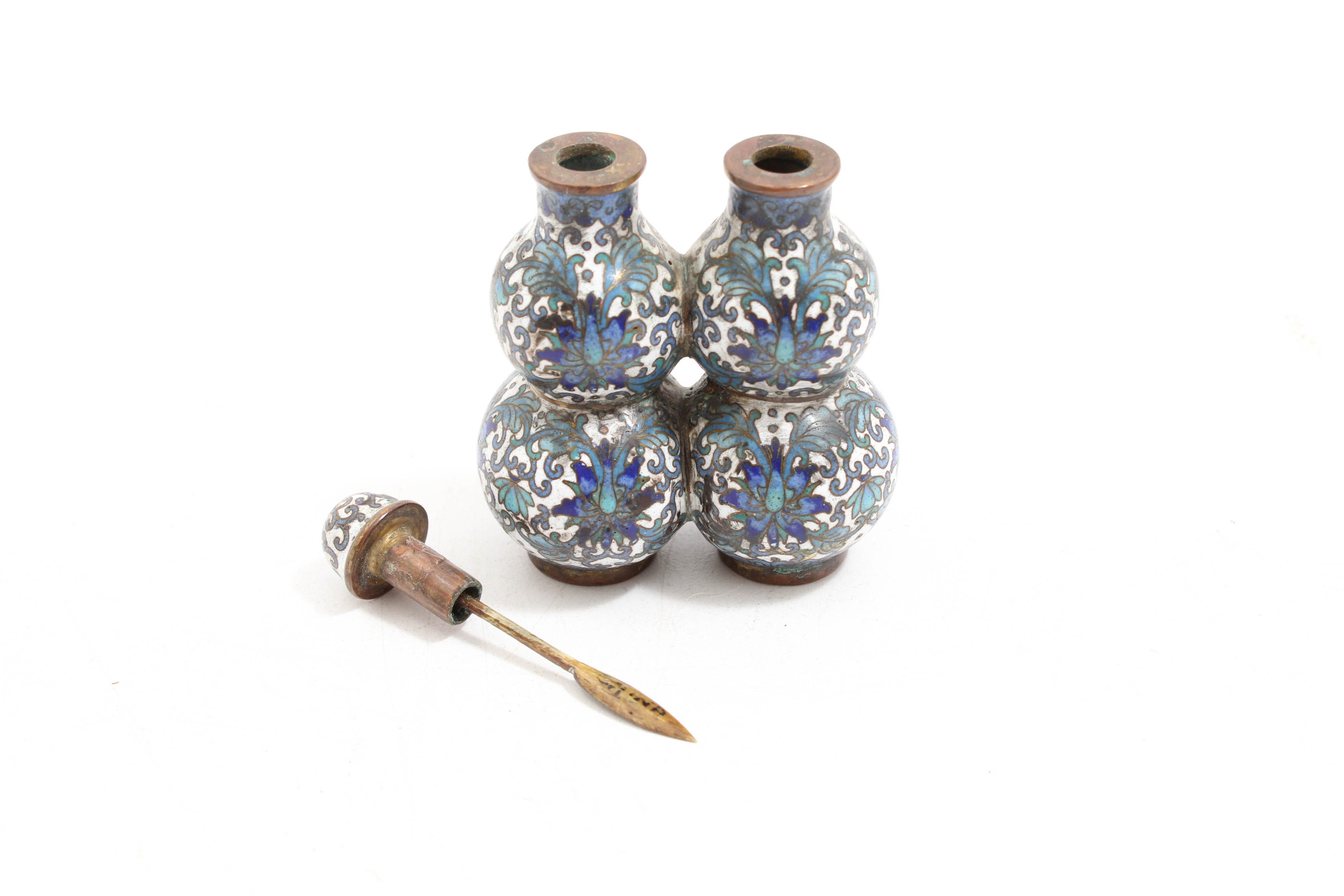 Chinese Cloisonné Gourd-Shaped Double Snuff Bottle