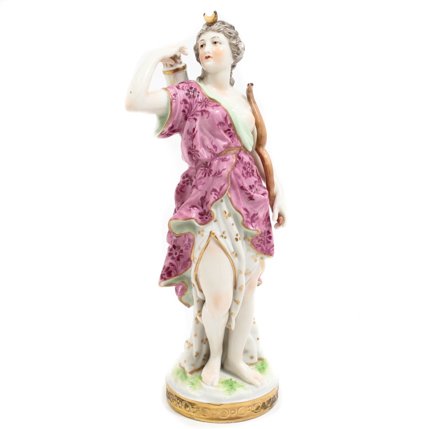 Antique Artemis Porcelain Figurine