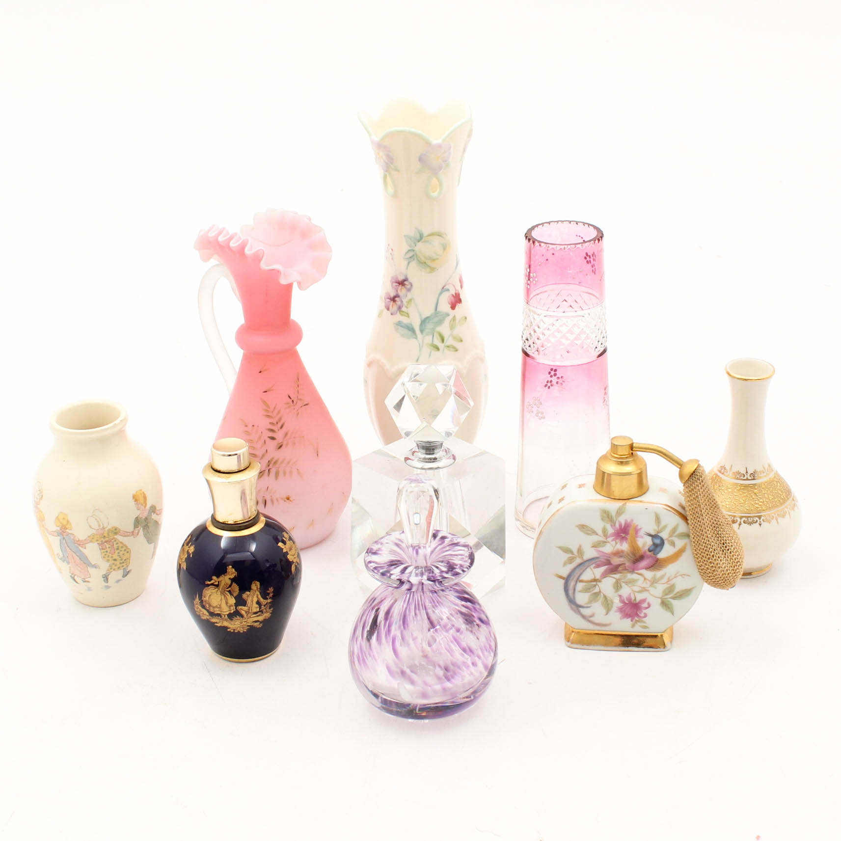 Perfume Bottle Featuring Limoges and Vases