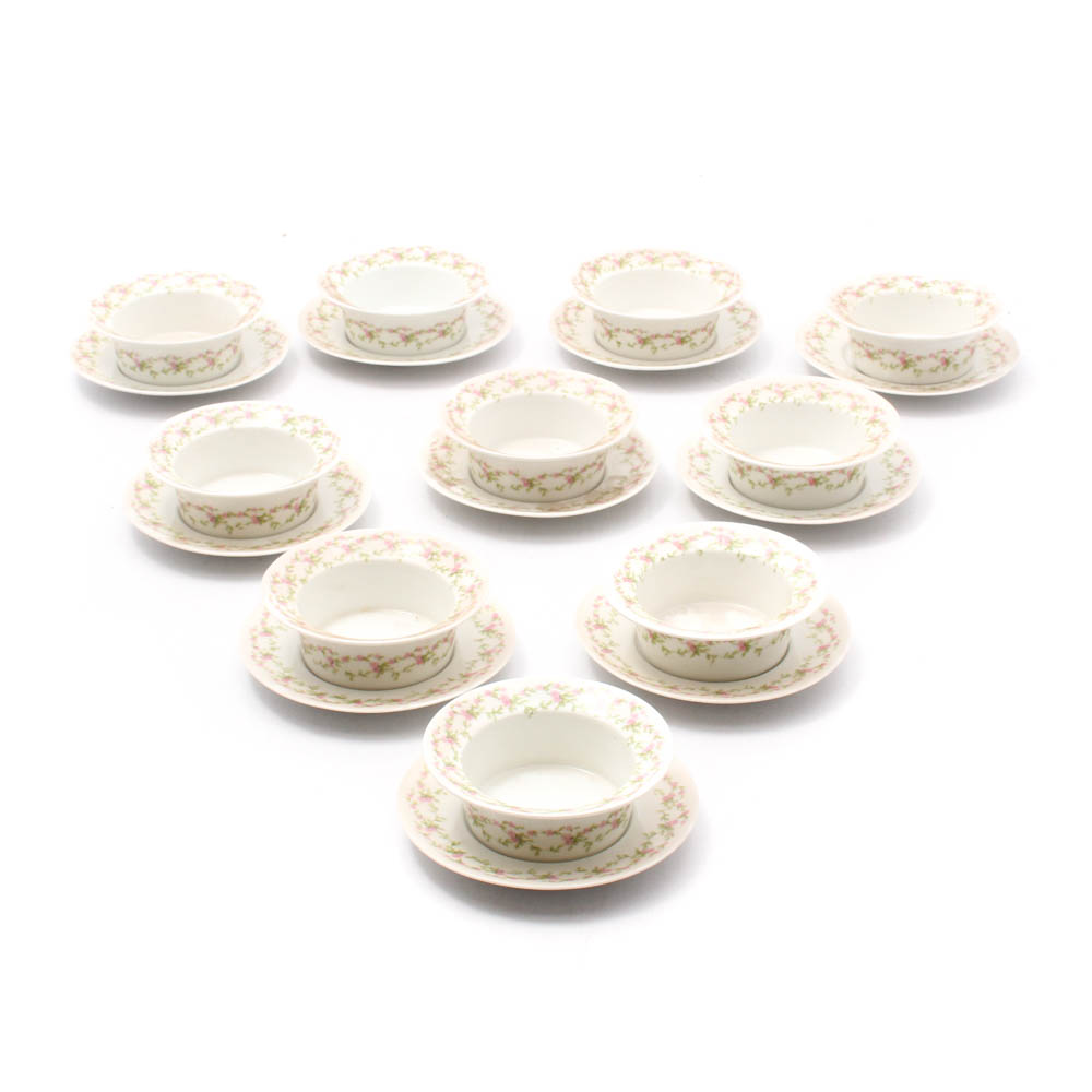 Gerard, Dufraisseix & Abbot Limoges Porcelain Ramekins and Underplates