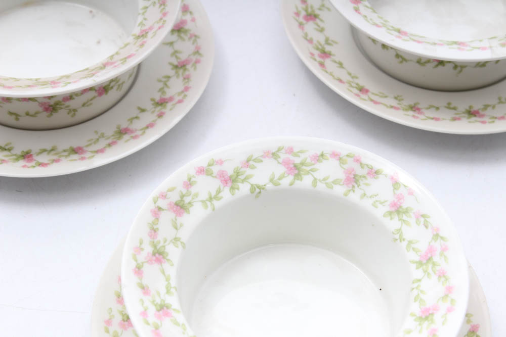 Gerard, Dufraisseix & Abbot Limoges Porcelain Ramekins and Underplates