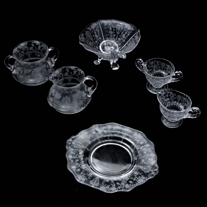 Cambridge Glass "Rose Point" Clear Tableware