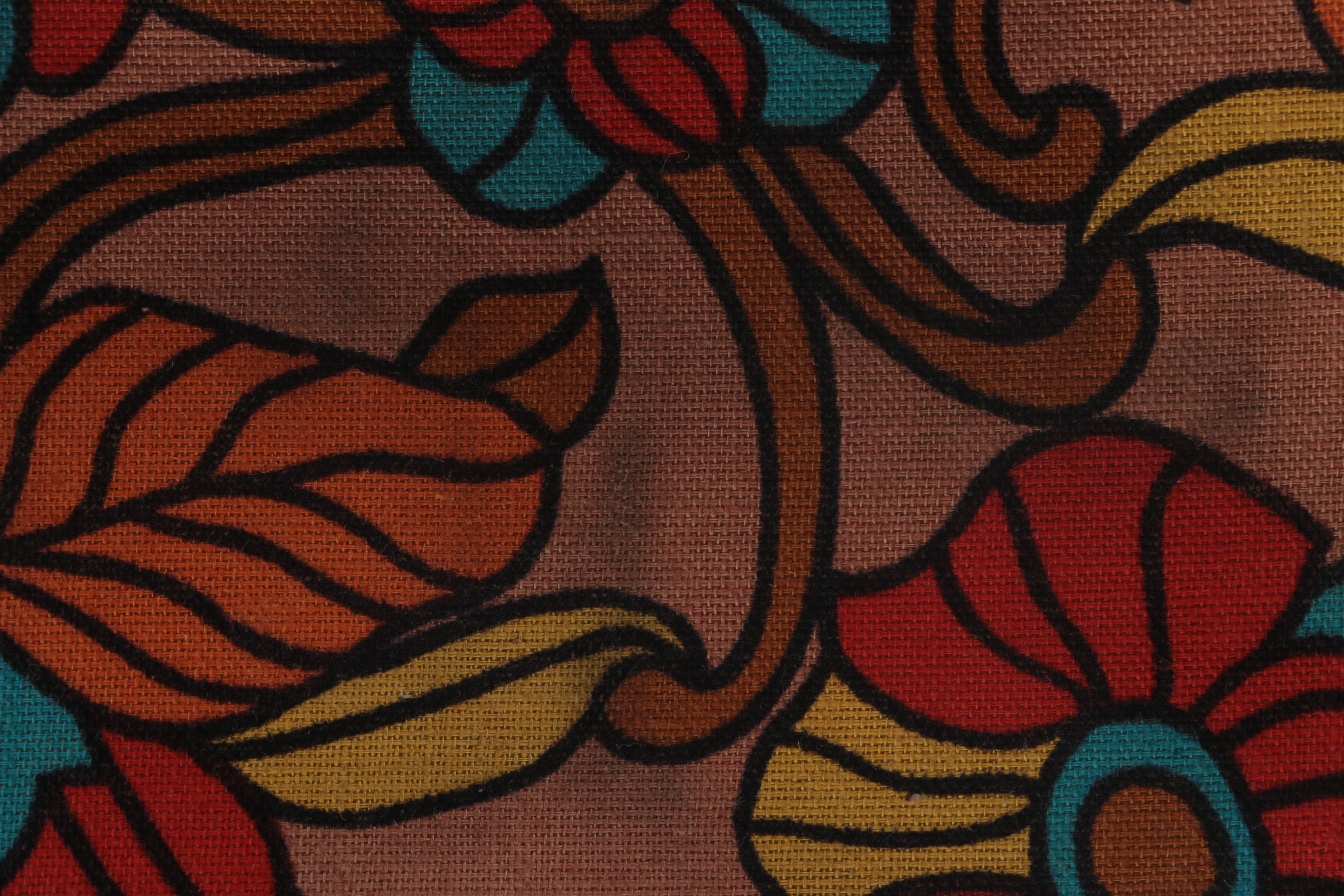 Circa 1970s Vintage Floral Canvas and Blue Vinyl Travel Carry-On Bags