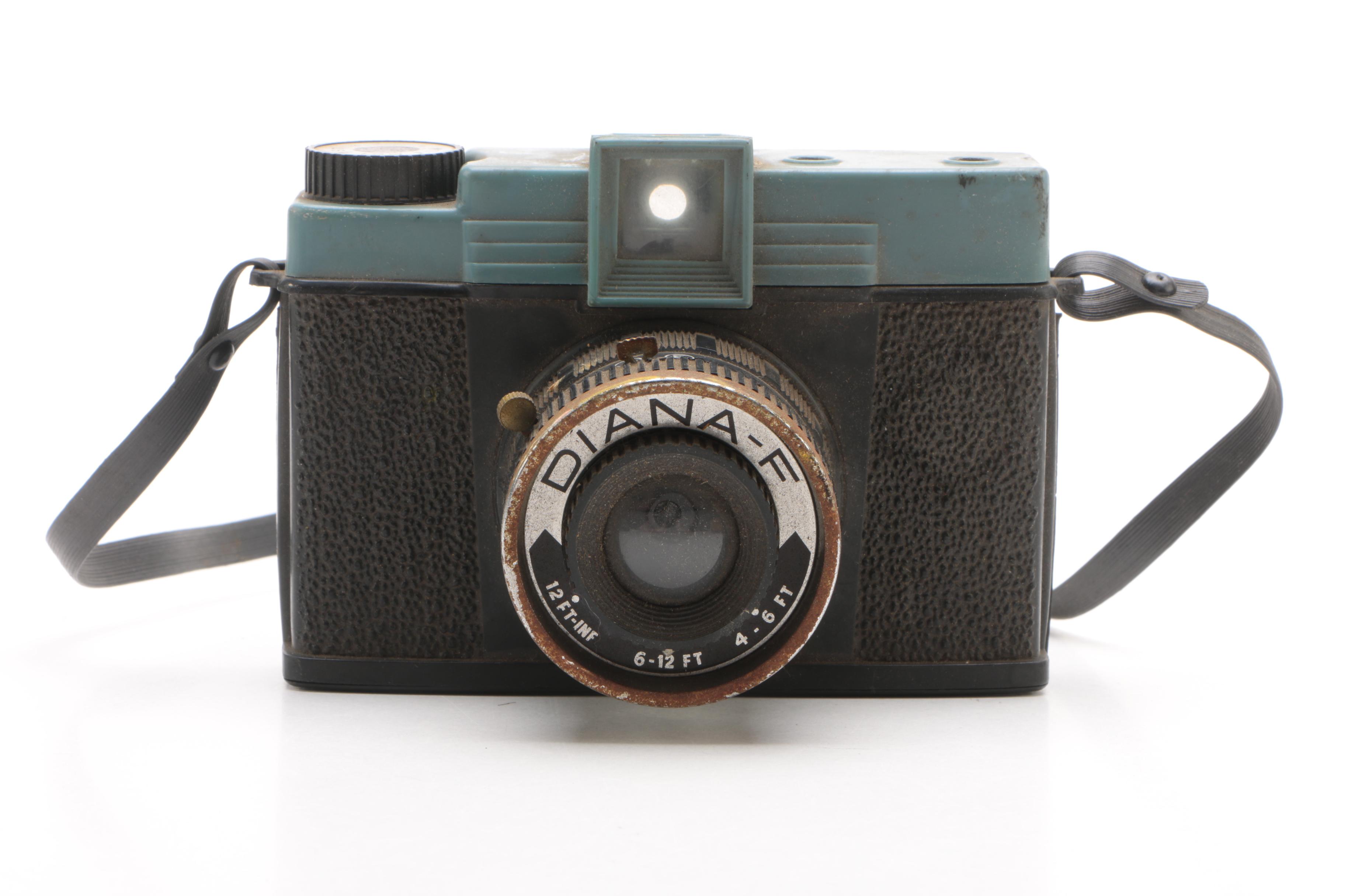 C. 1930s Kodak 16mm Enlarger Film Camera, Kodak Studio Scale and Diana-F Camera