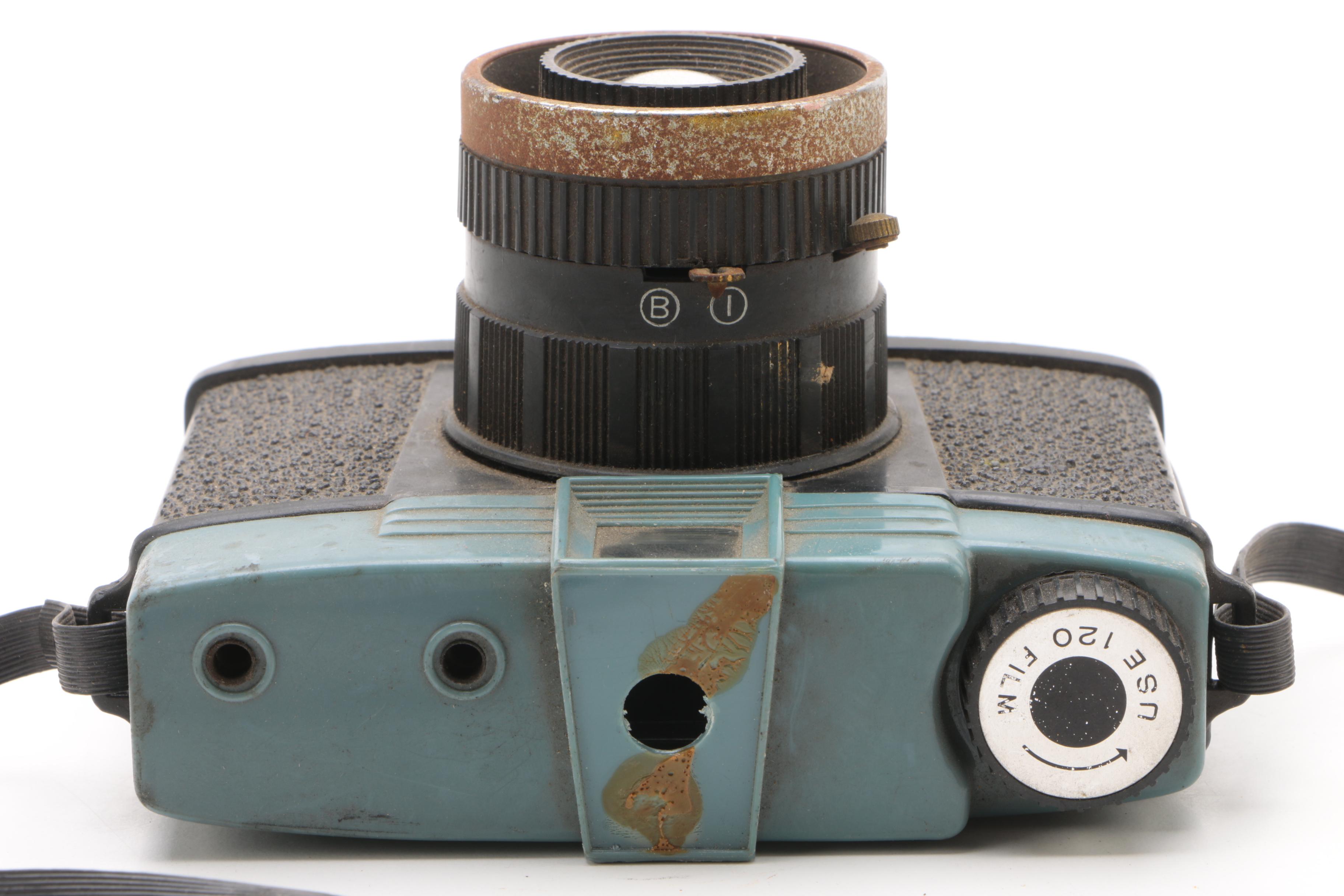 C. 1930s Kodak 16mm Enlarger Film Camera, Kodak Studio Scale and Diana-F Camera