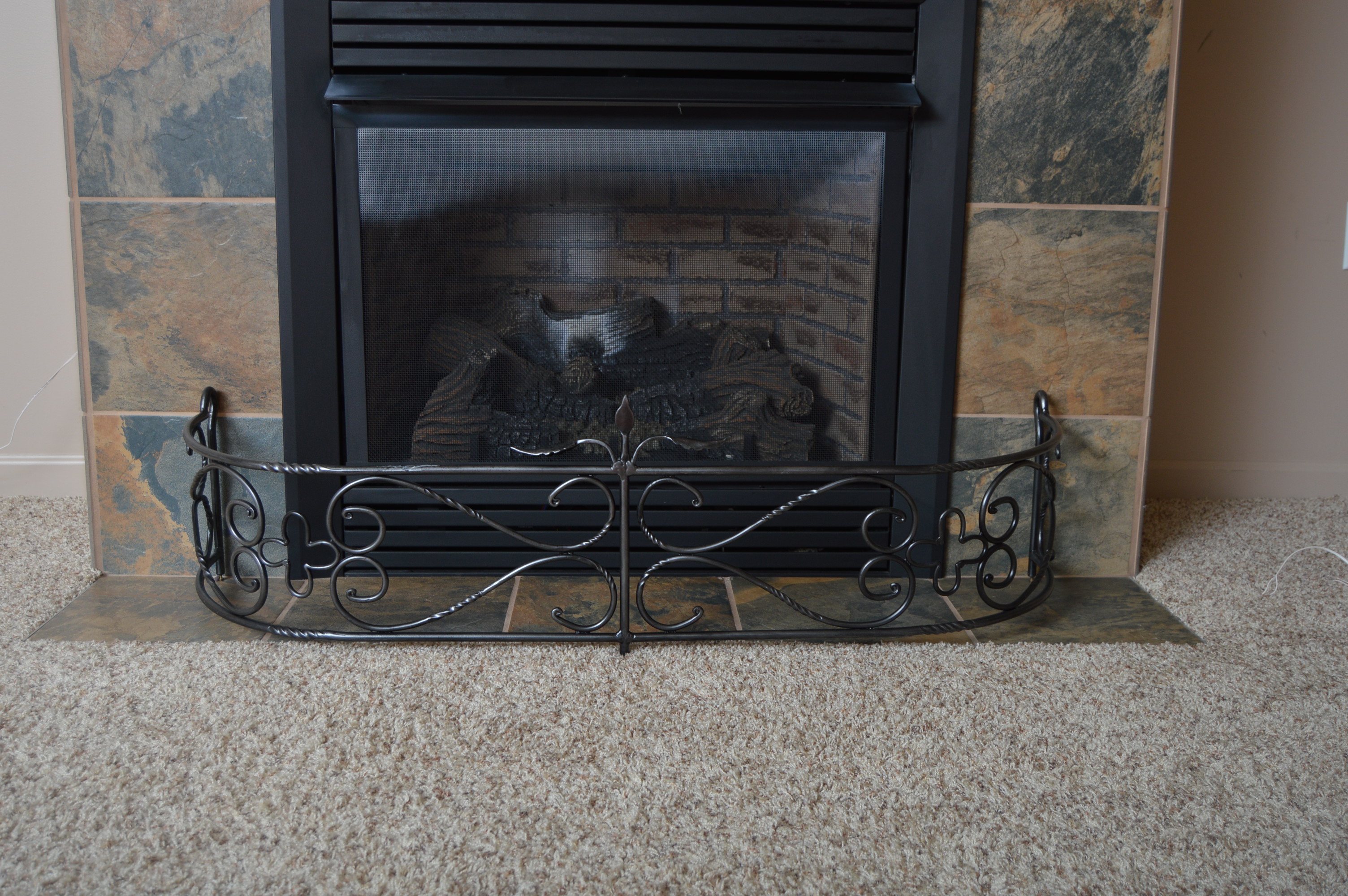 Black Iron Fireplace Fender