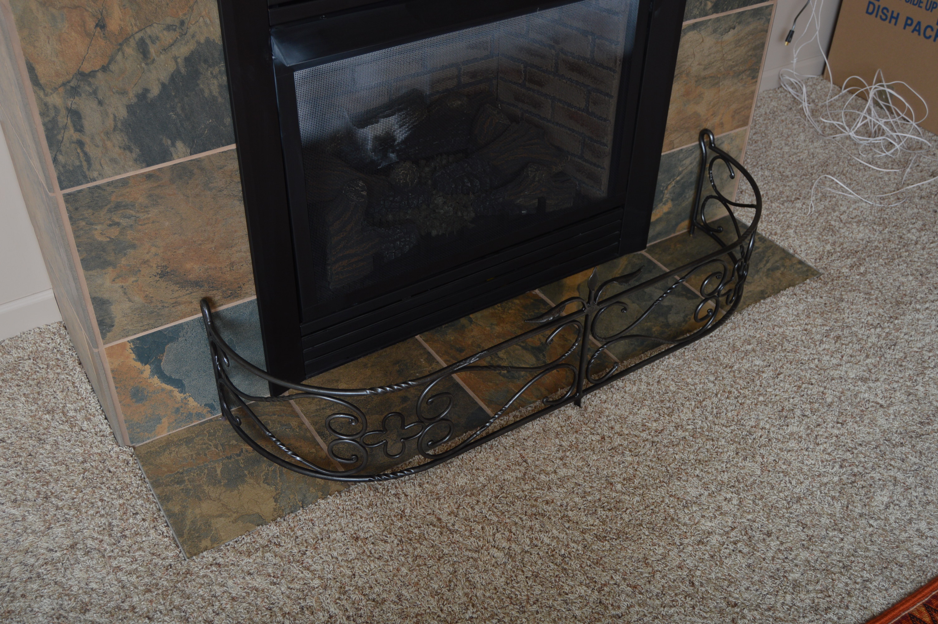 Black Iron Fireplace Fender