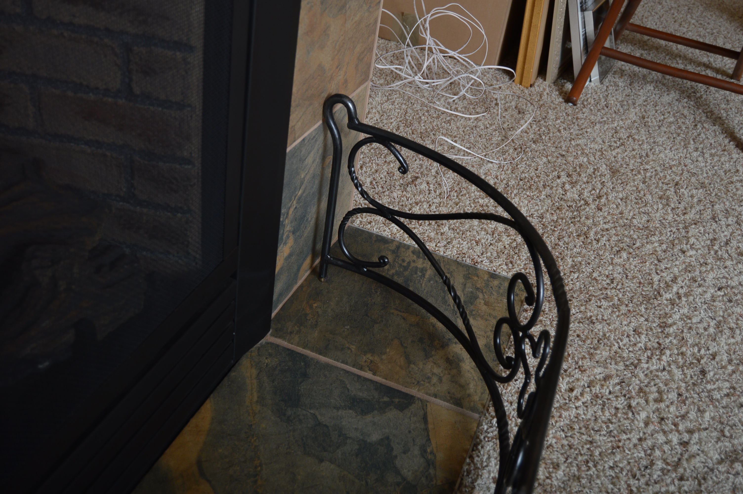 Black Iron Fireplace Fender